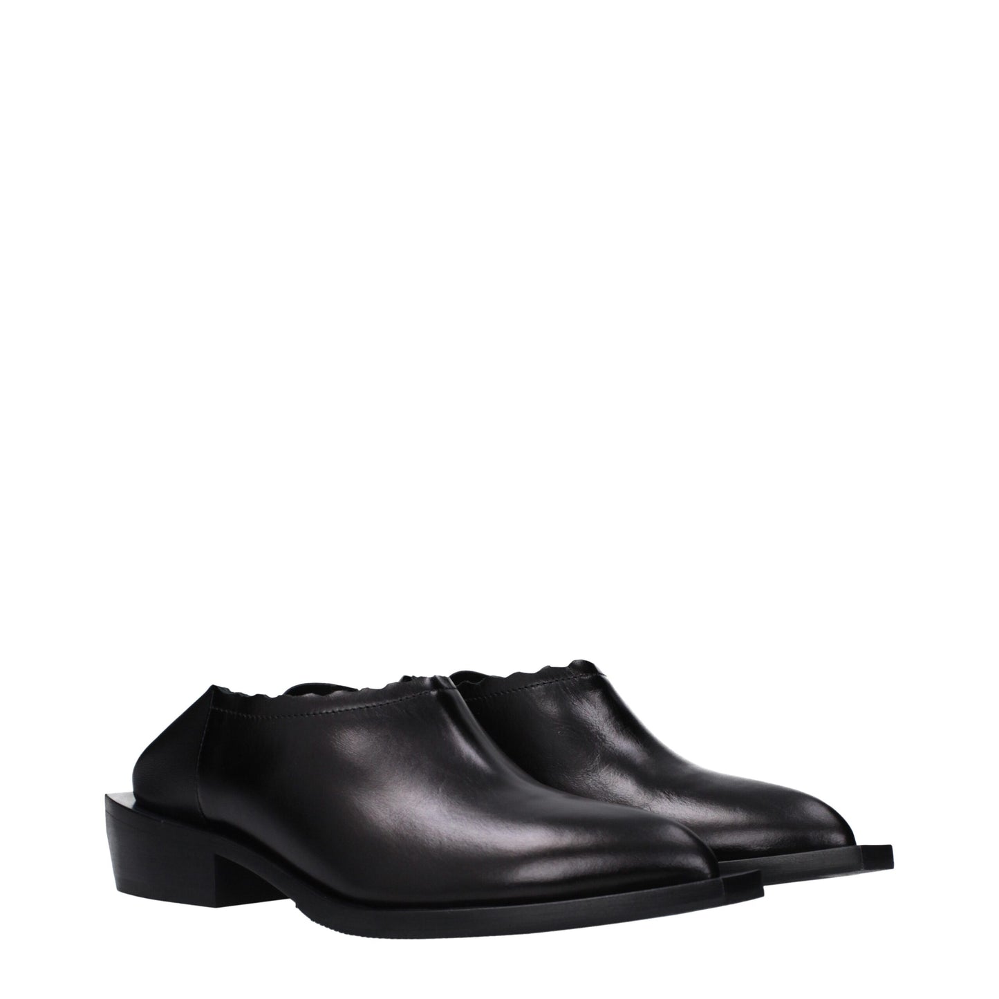 Love Moschino – Schwarze Lederclogs