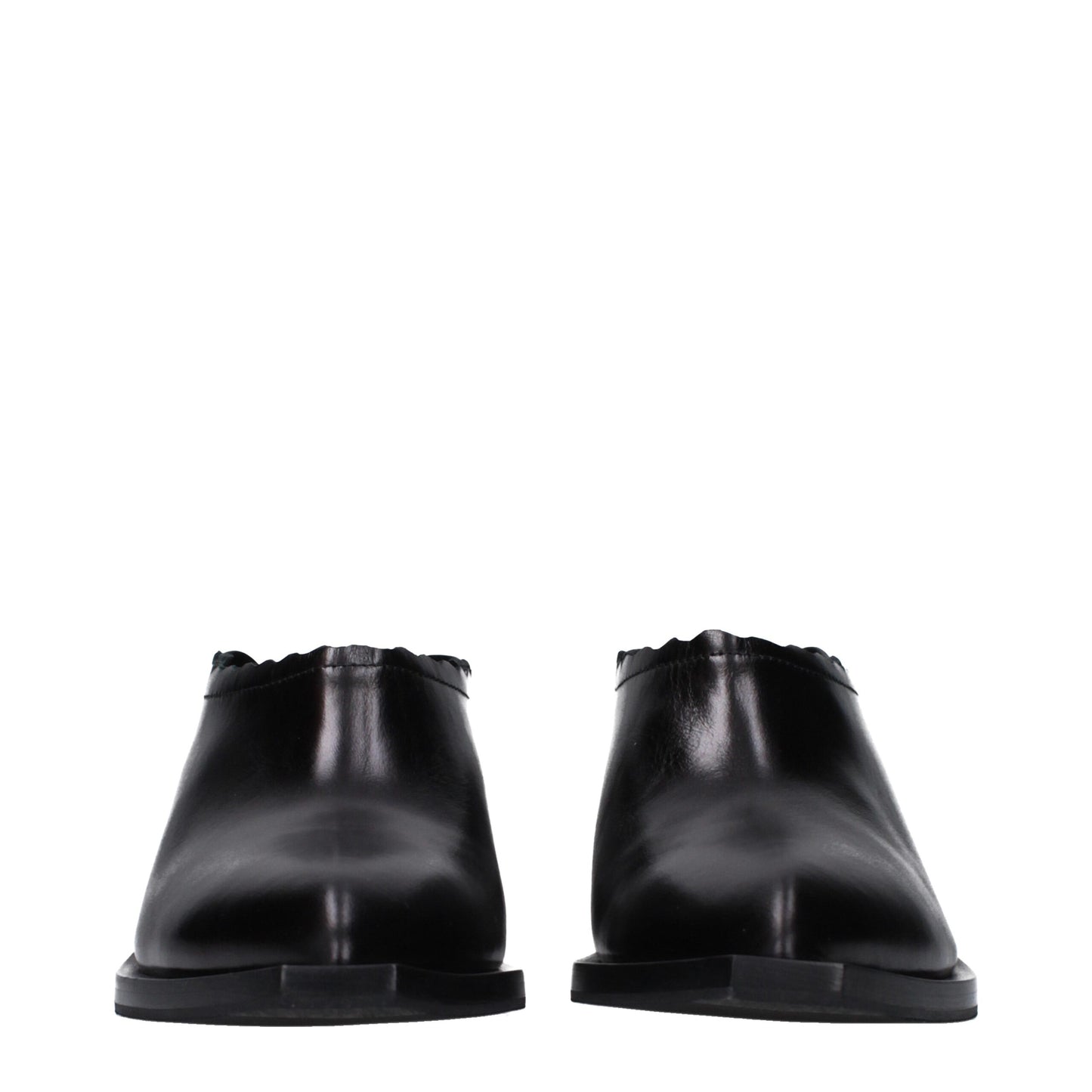 Love Moschino – Schwarze Lederclogs