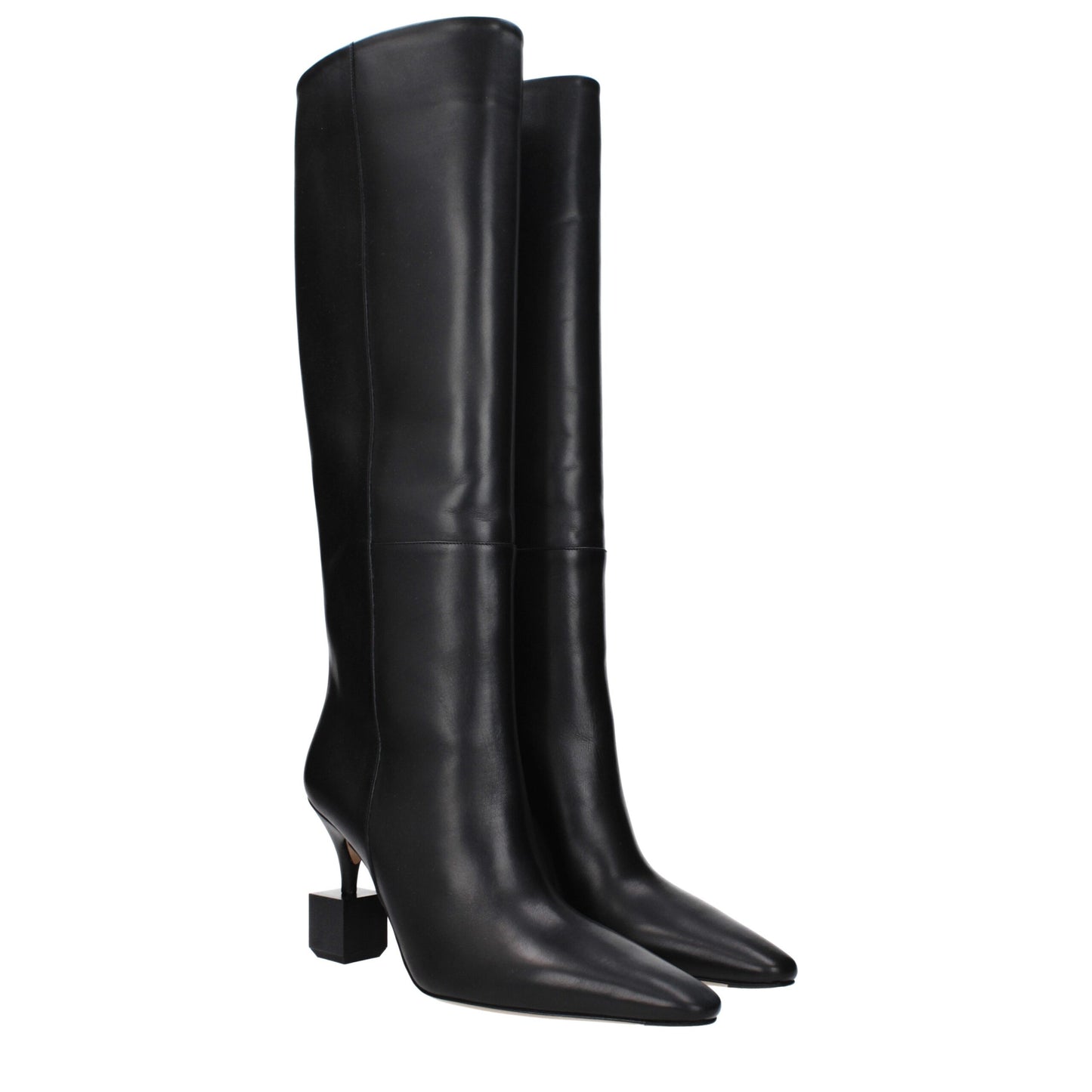 Jacquemus – Schwarze Lederstiefel mit hohem Absatz