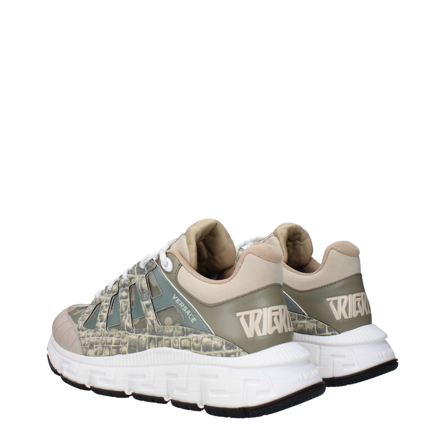 Baskets basses en tissu vert Versace