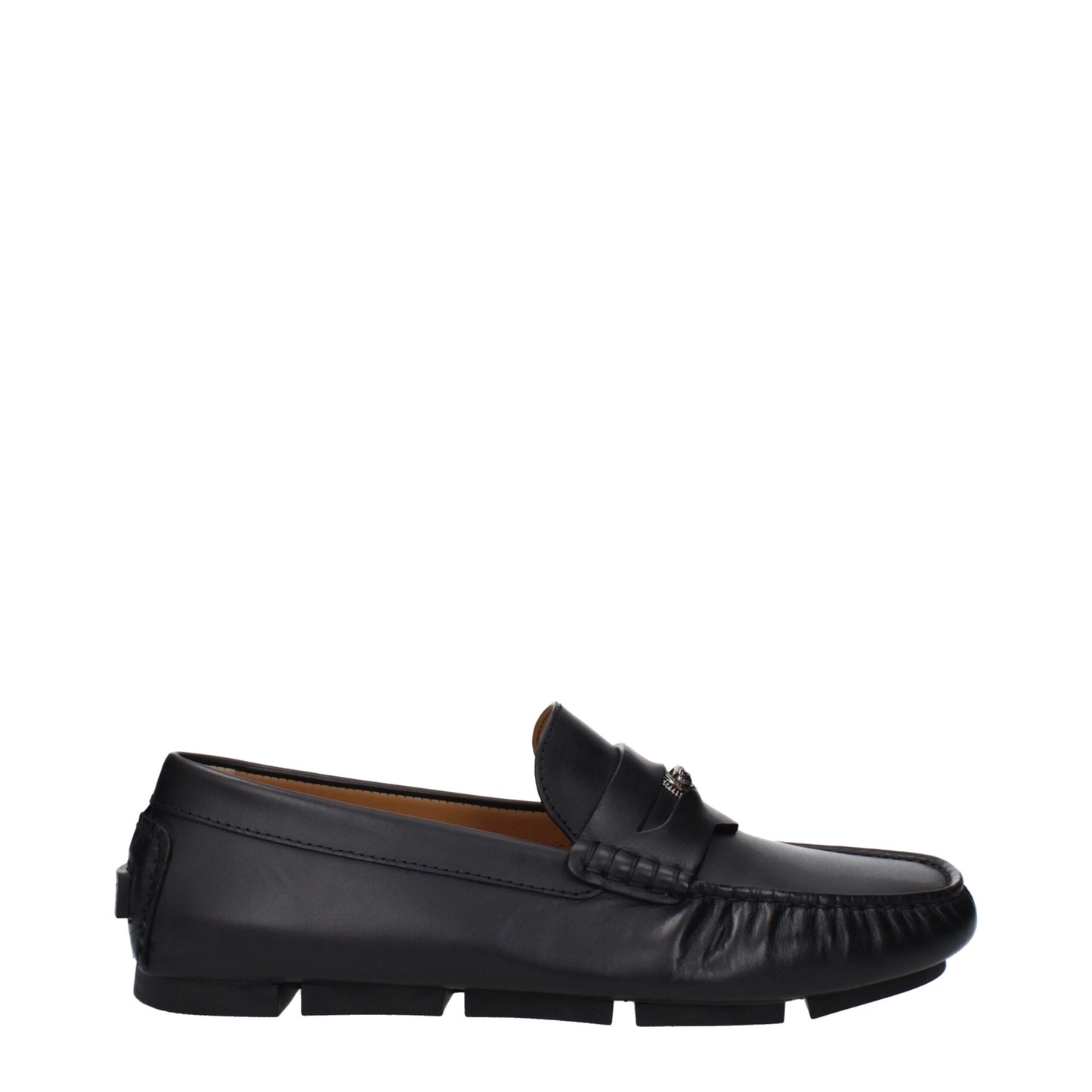 Versace – Slipper aus schwarzem Leder