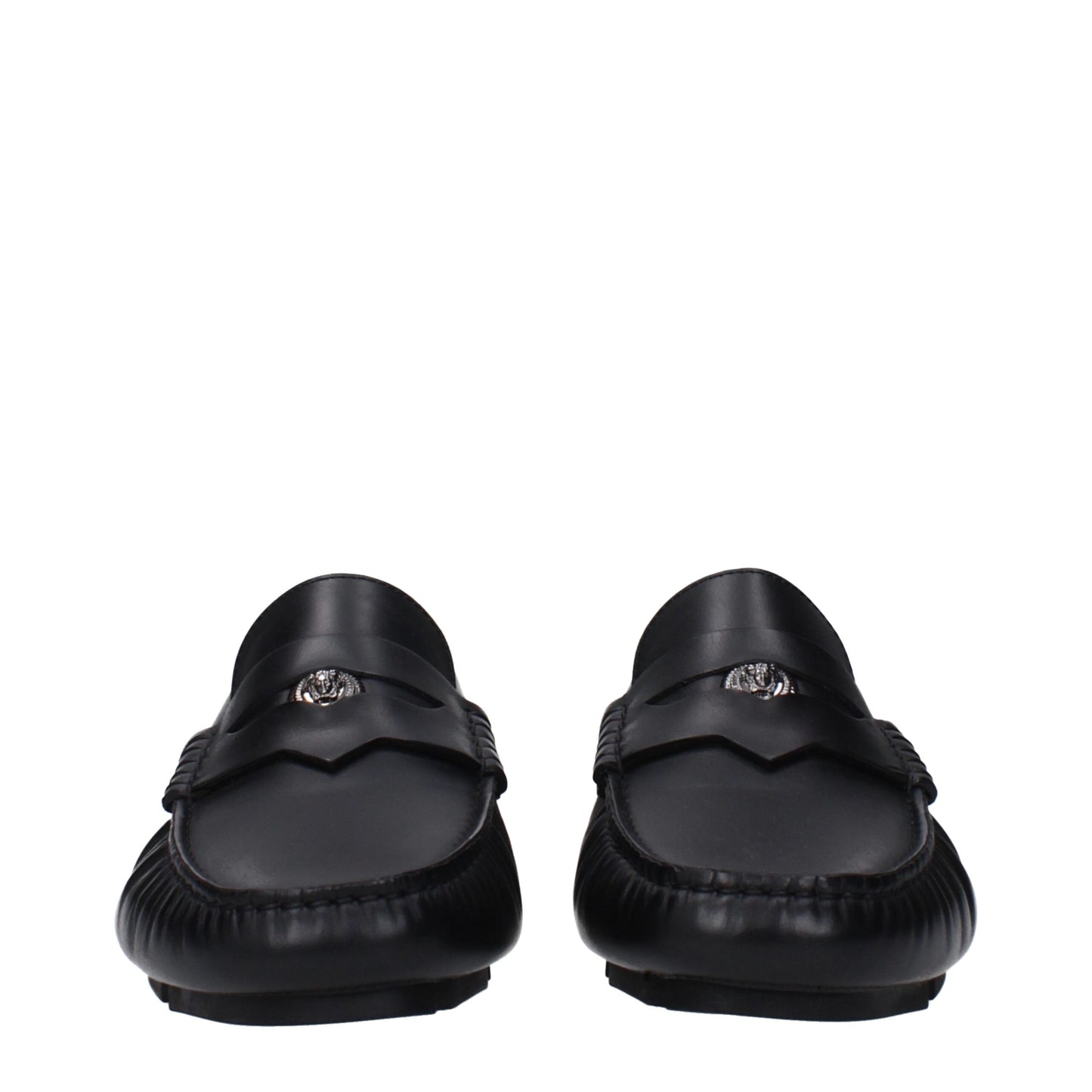 Versace – Slipper aus schwarzem Leder