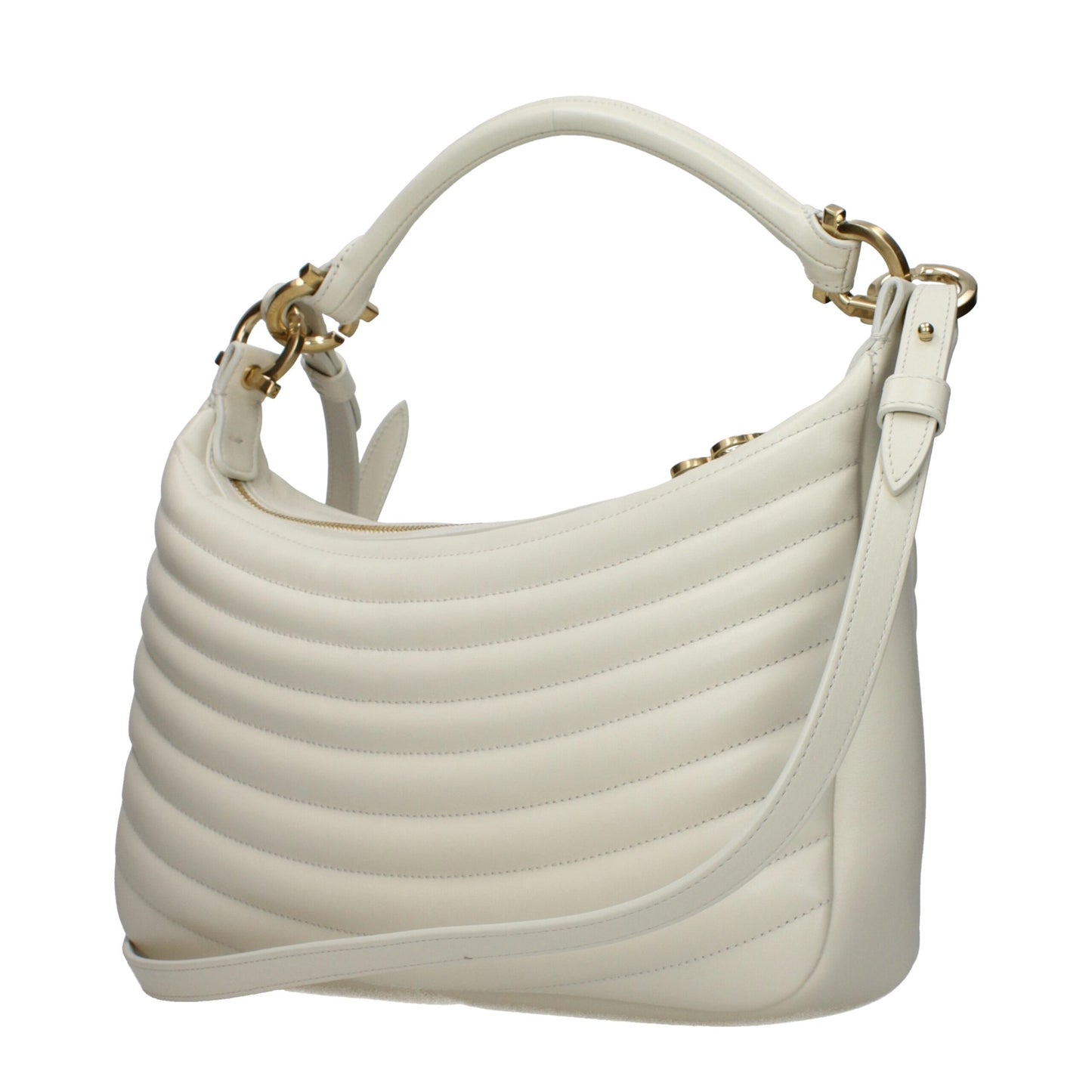 Salvatore Ferragamo Beige Lederhandtaschen