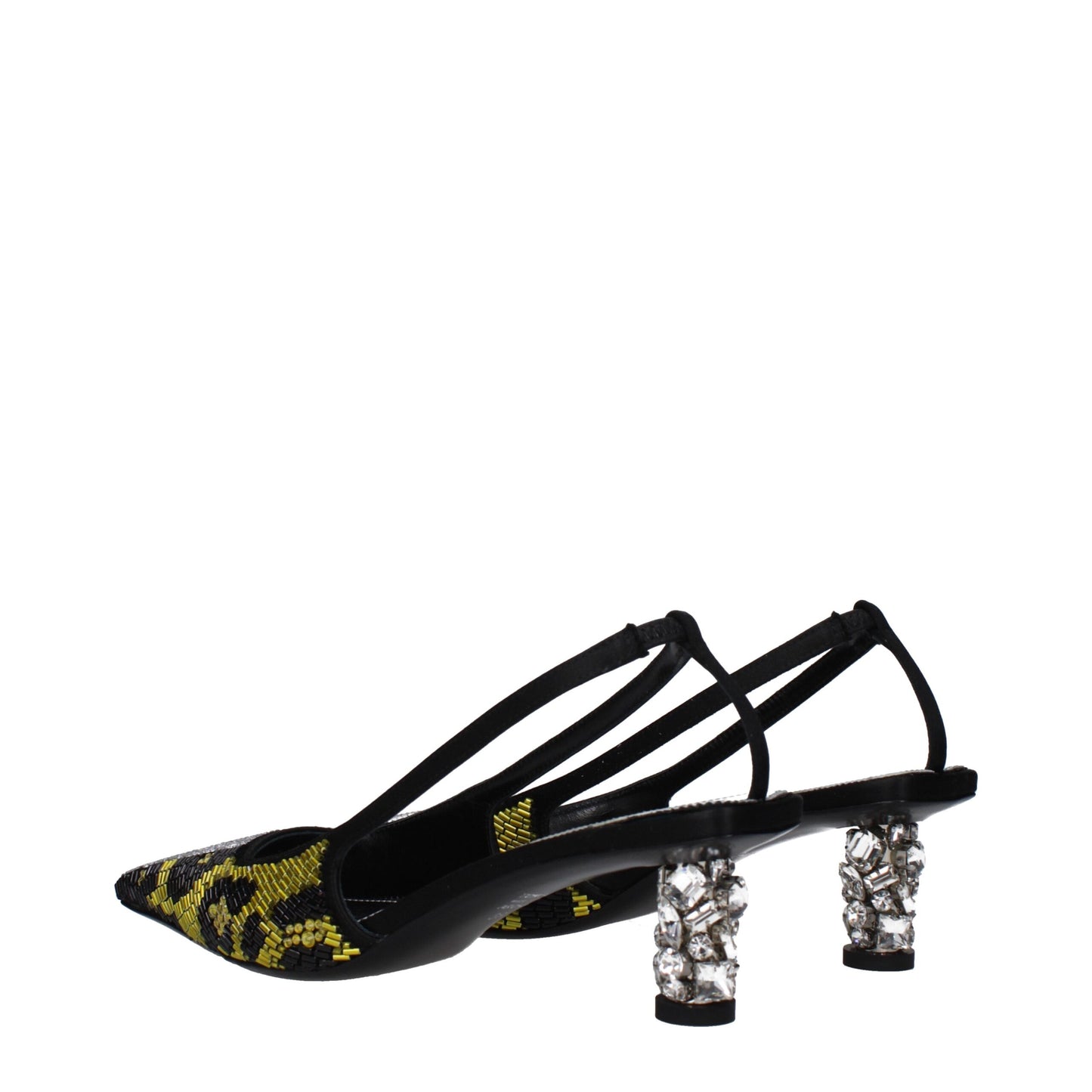 Gelbe Satin-Sandalen mit Stilettoabsatz von Tom Ford