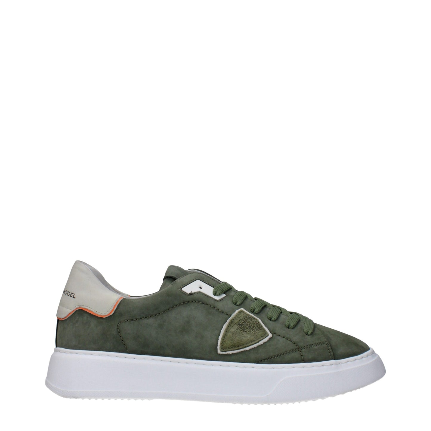 Baskets basses en cuir vert
