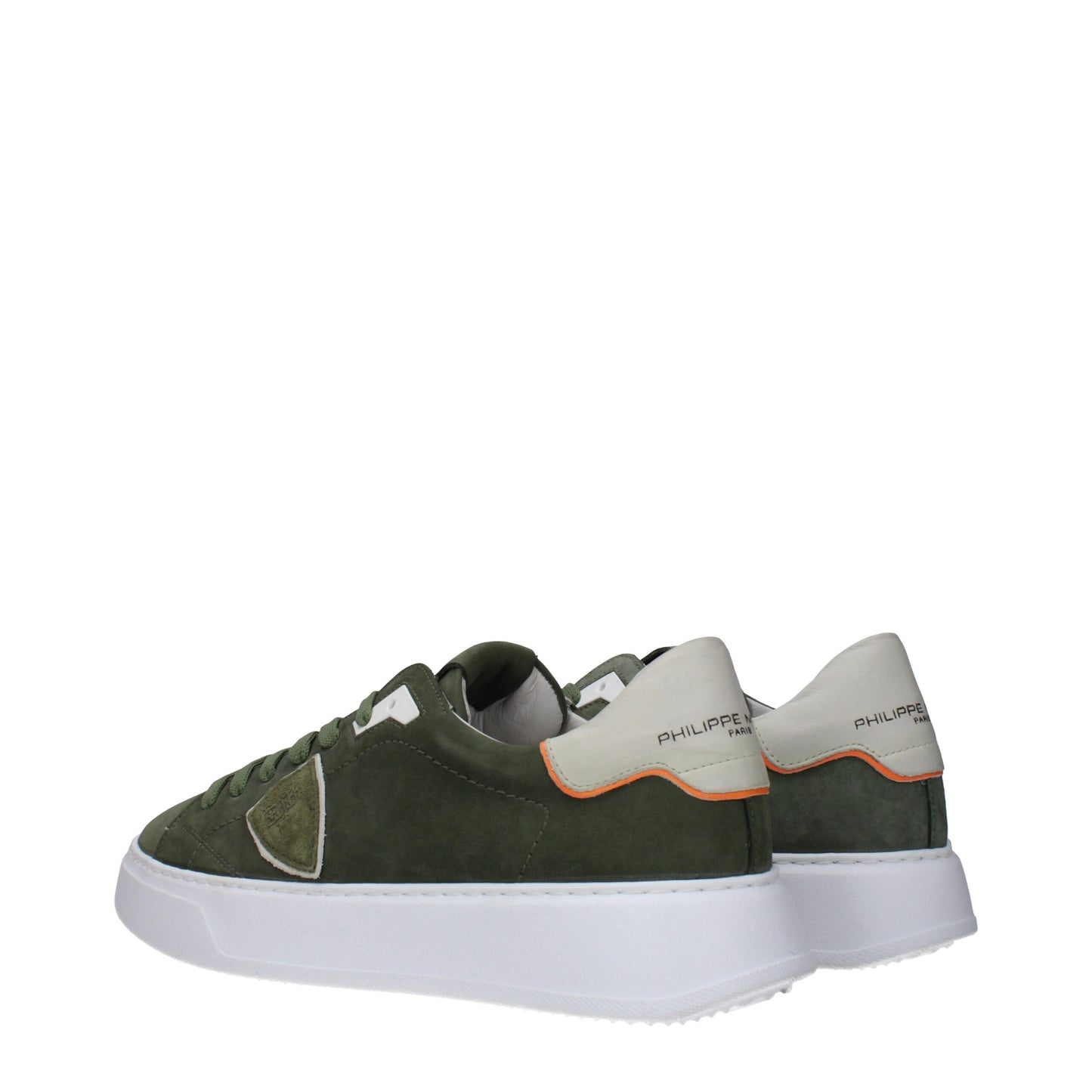Baskets basses en cuir vert