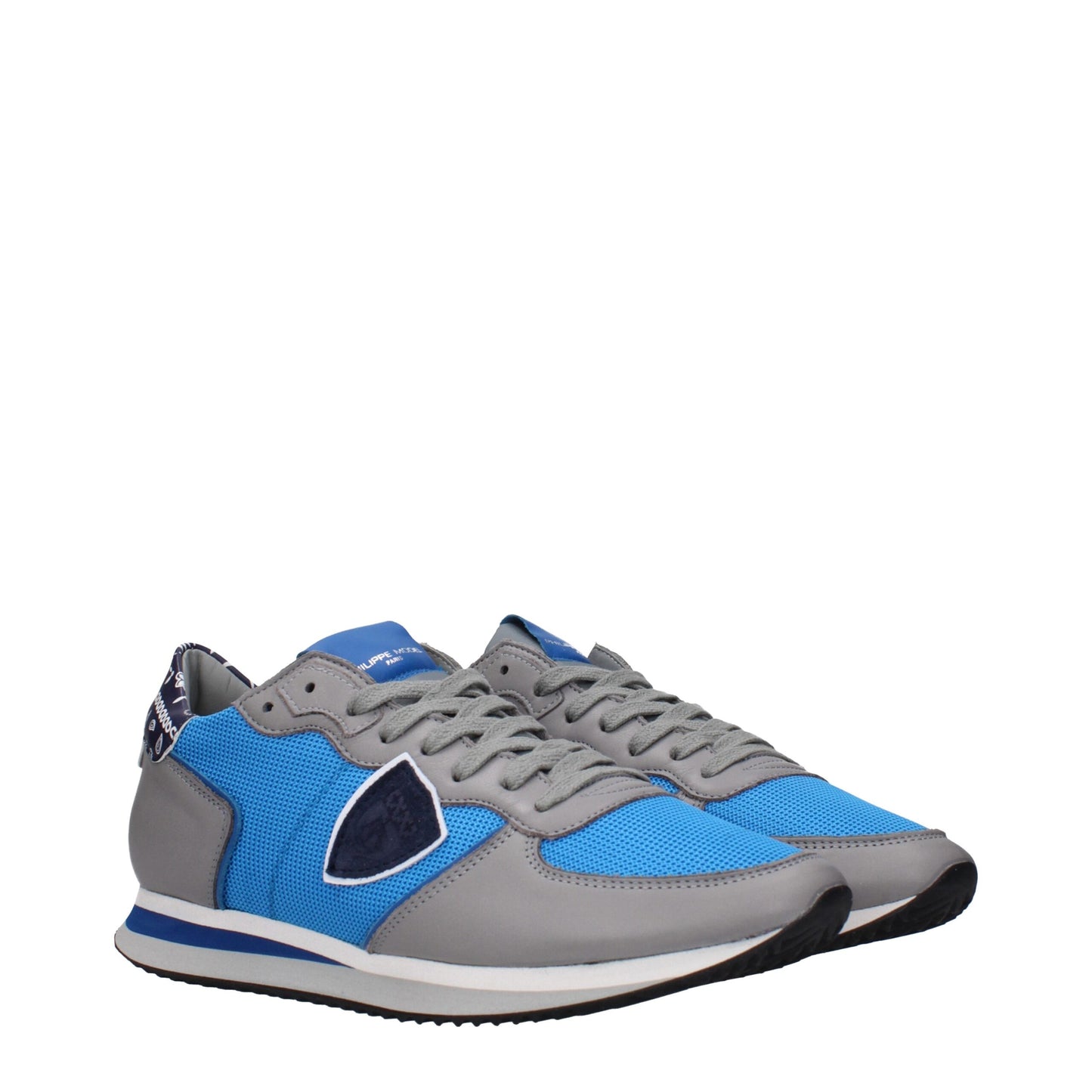 Philippe Model Blaue Stoff-Low-Tops