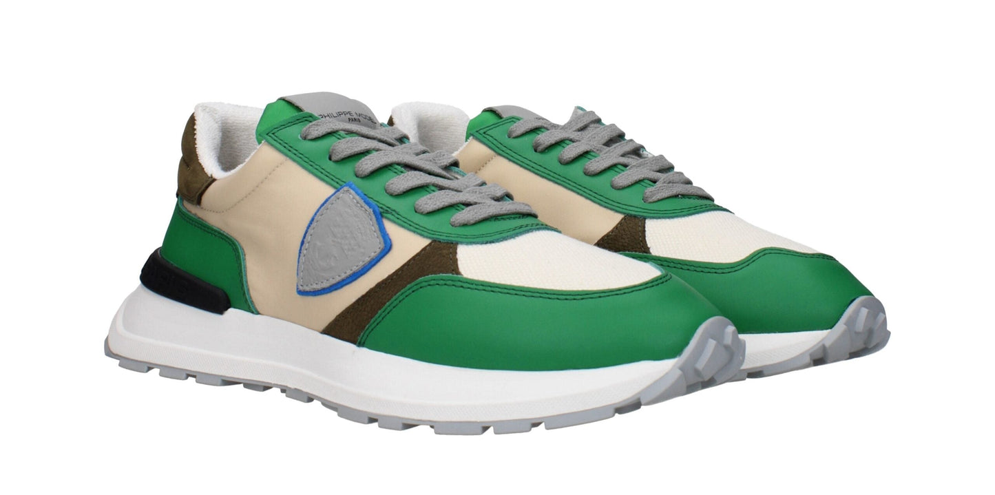 Philippe Model – Sportliche Sneakers aus grünem Stoff