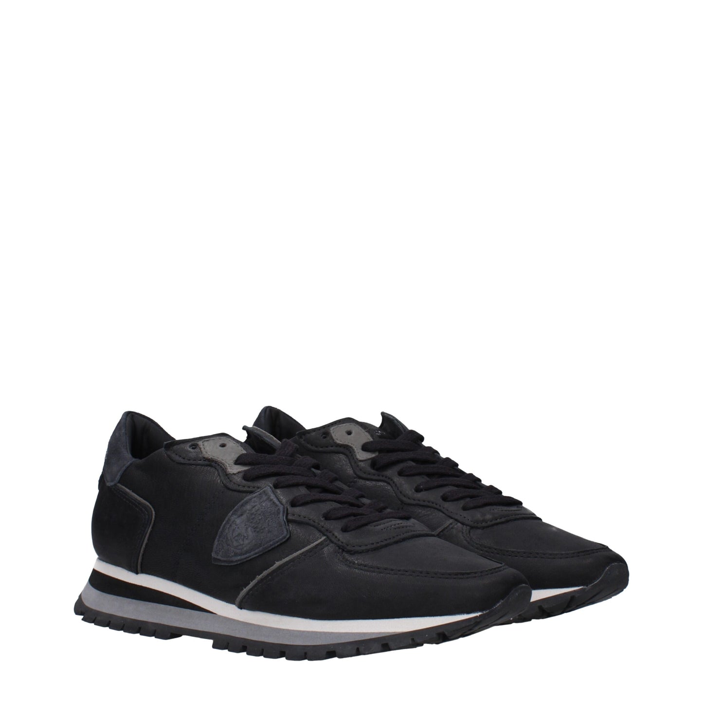 Baskets en cuir noir Philippe Model