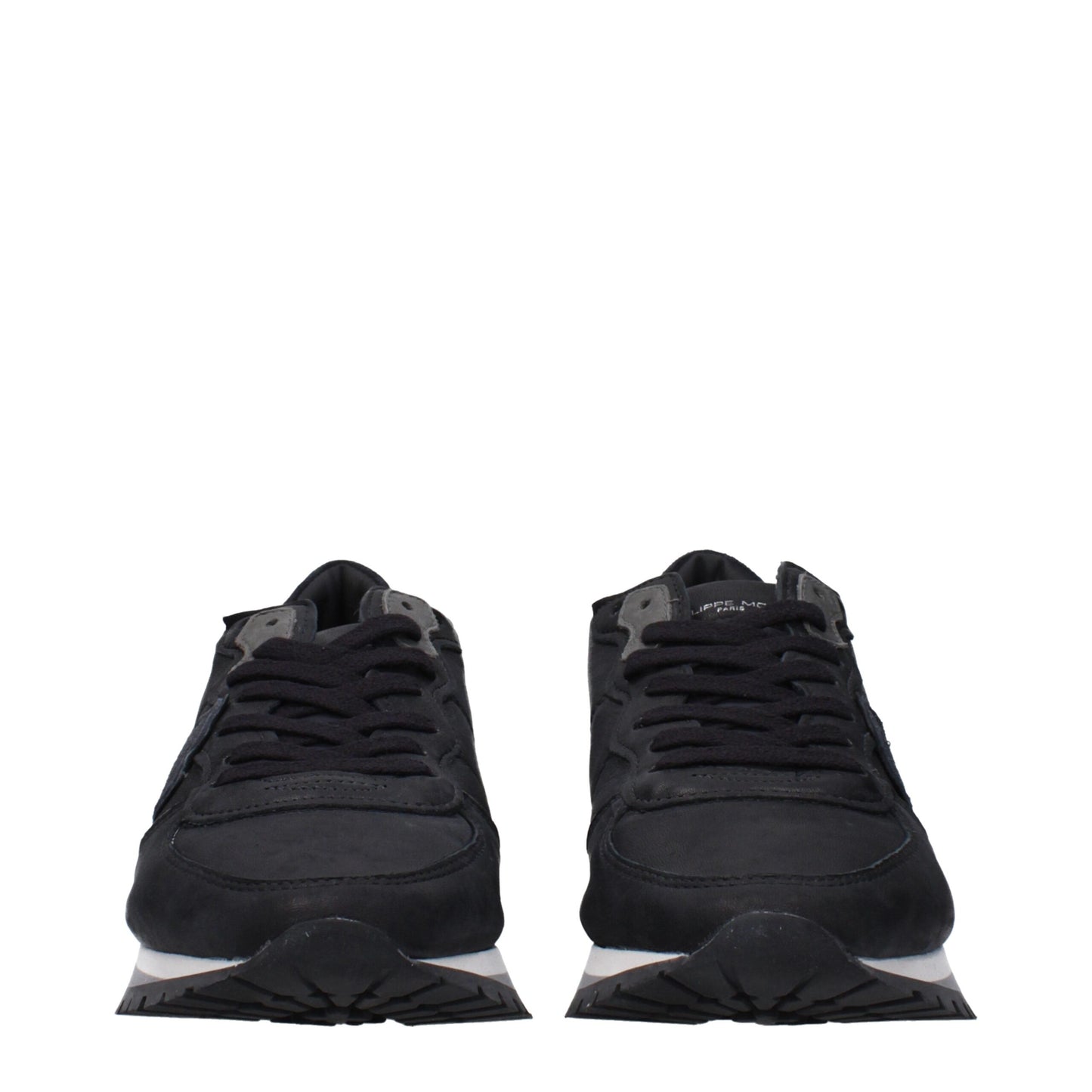 Baskets en cuir noir Philippe Model