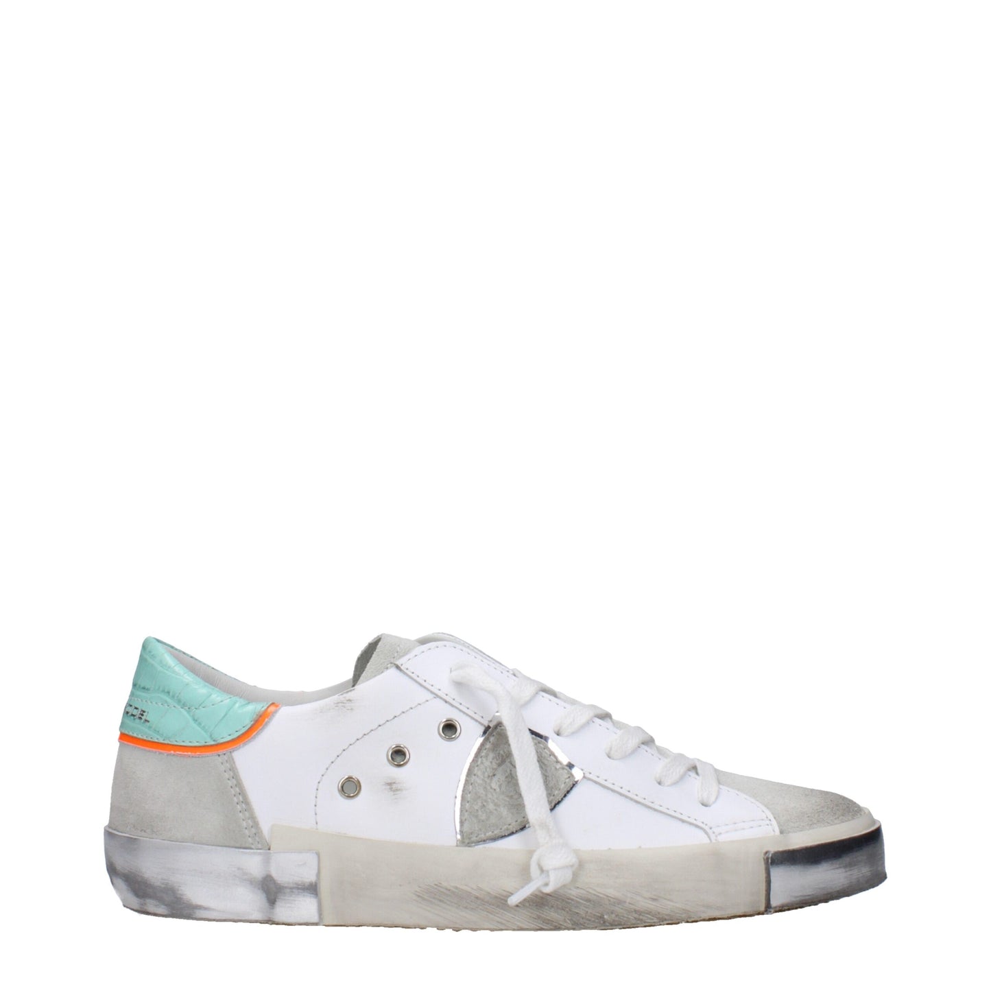 Philippe Model Weiße Leder Low-Tops