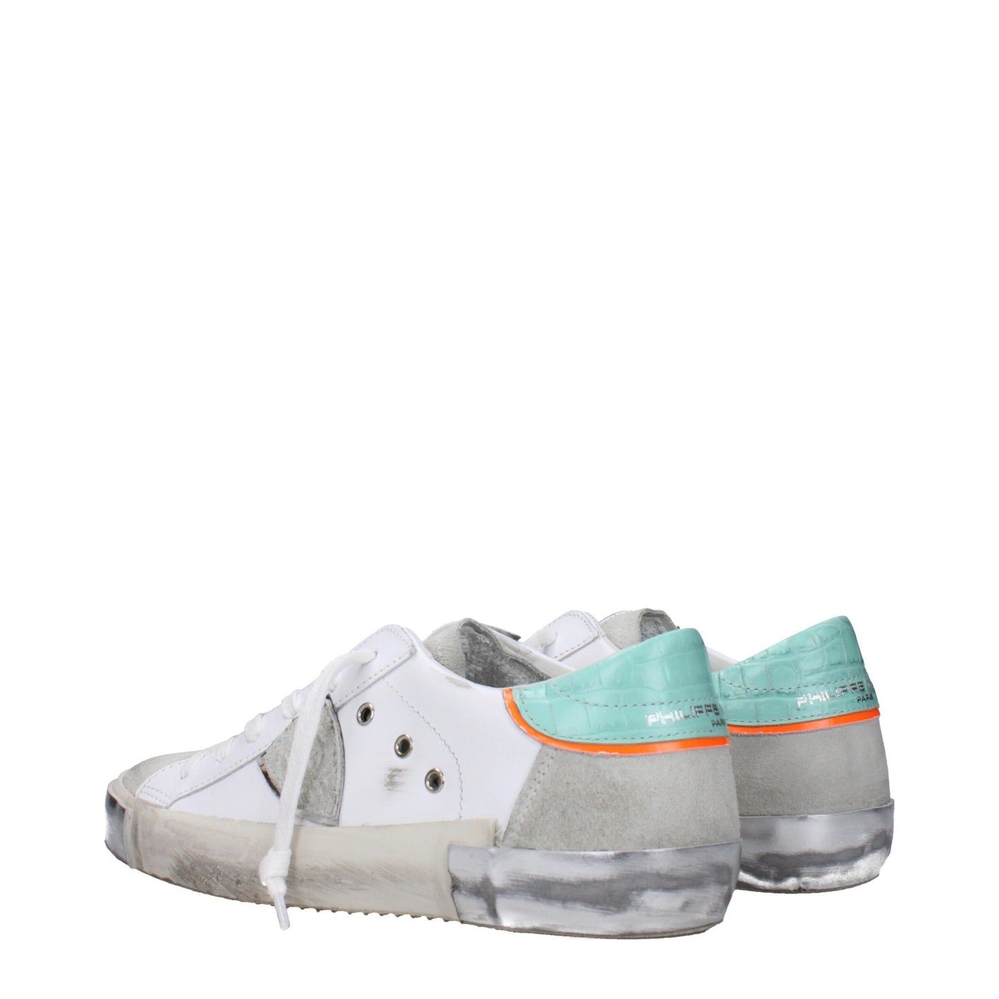 Philippe Model Weiße Leder Low-Tops