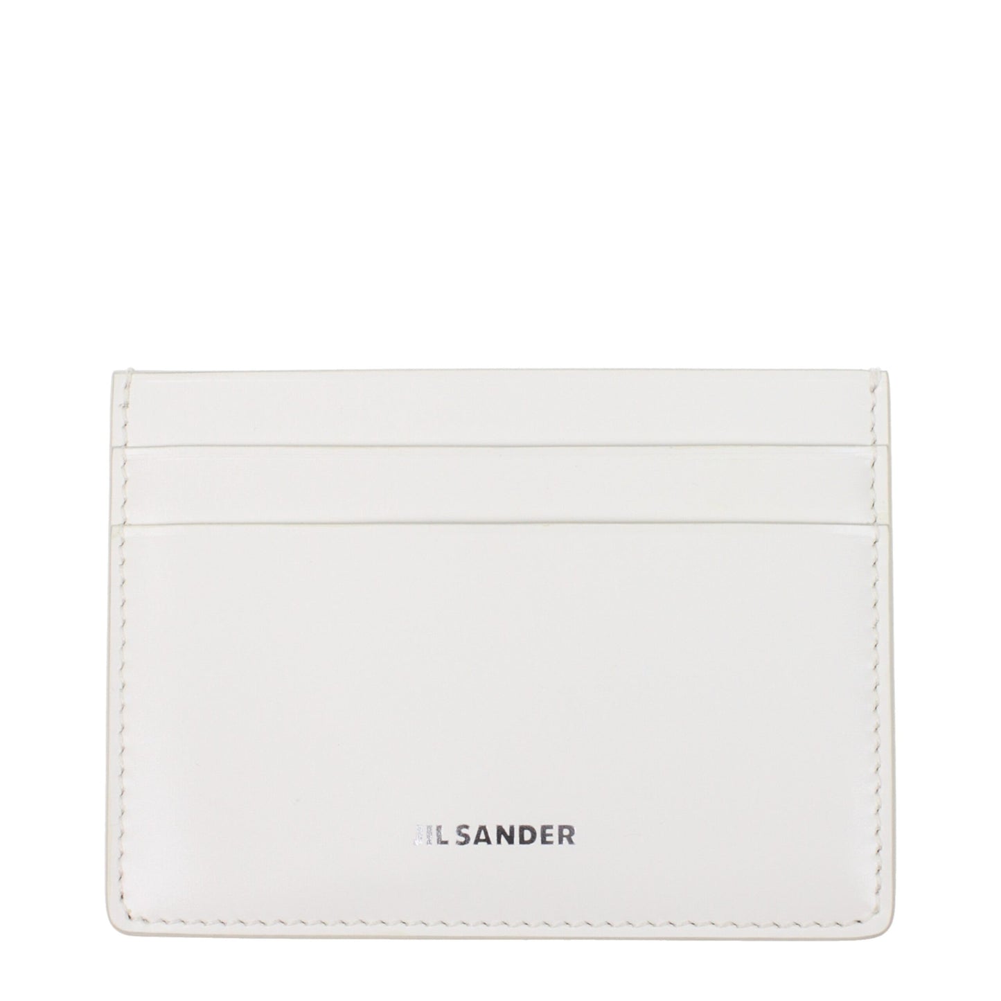 Porte-cartes en cuir blanc Jil Sander
