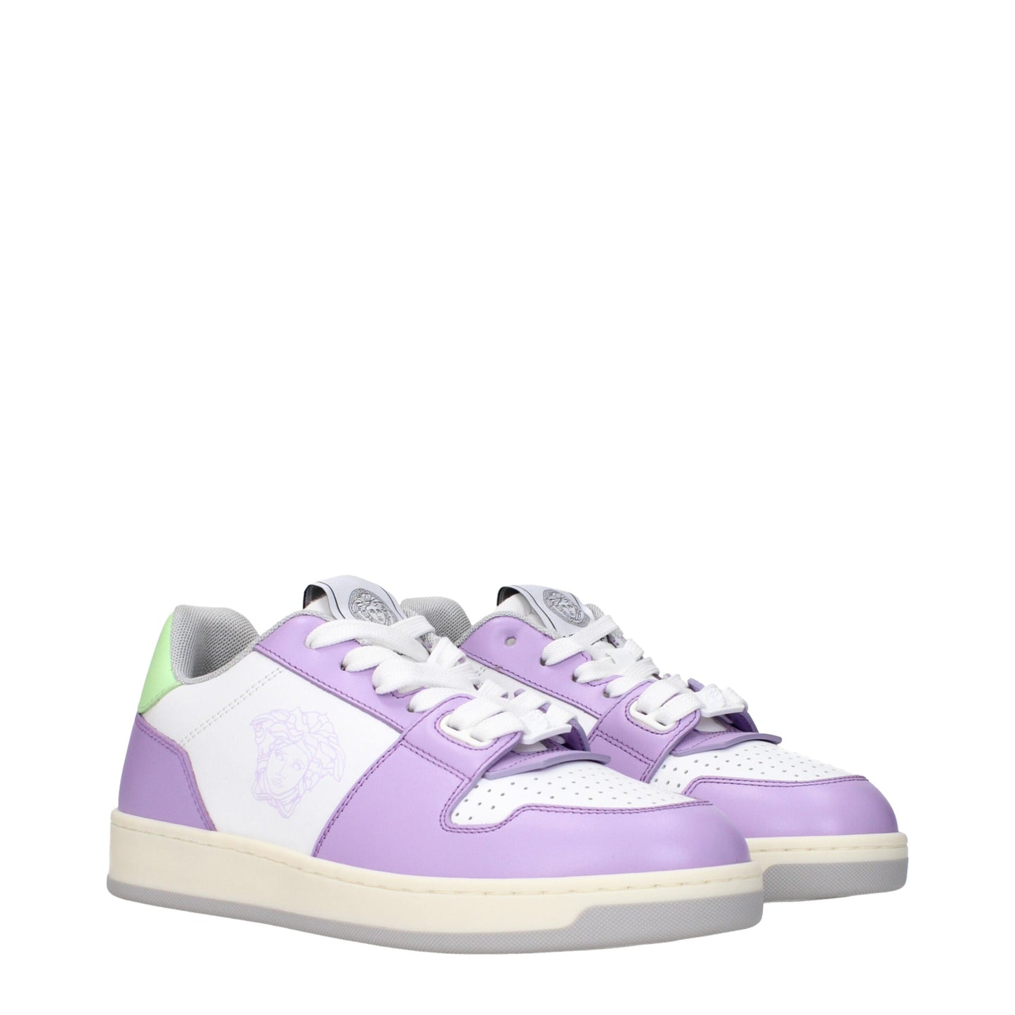 Versace Weiße niedrige Lederschuhe