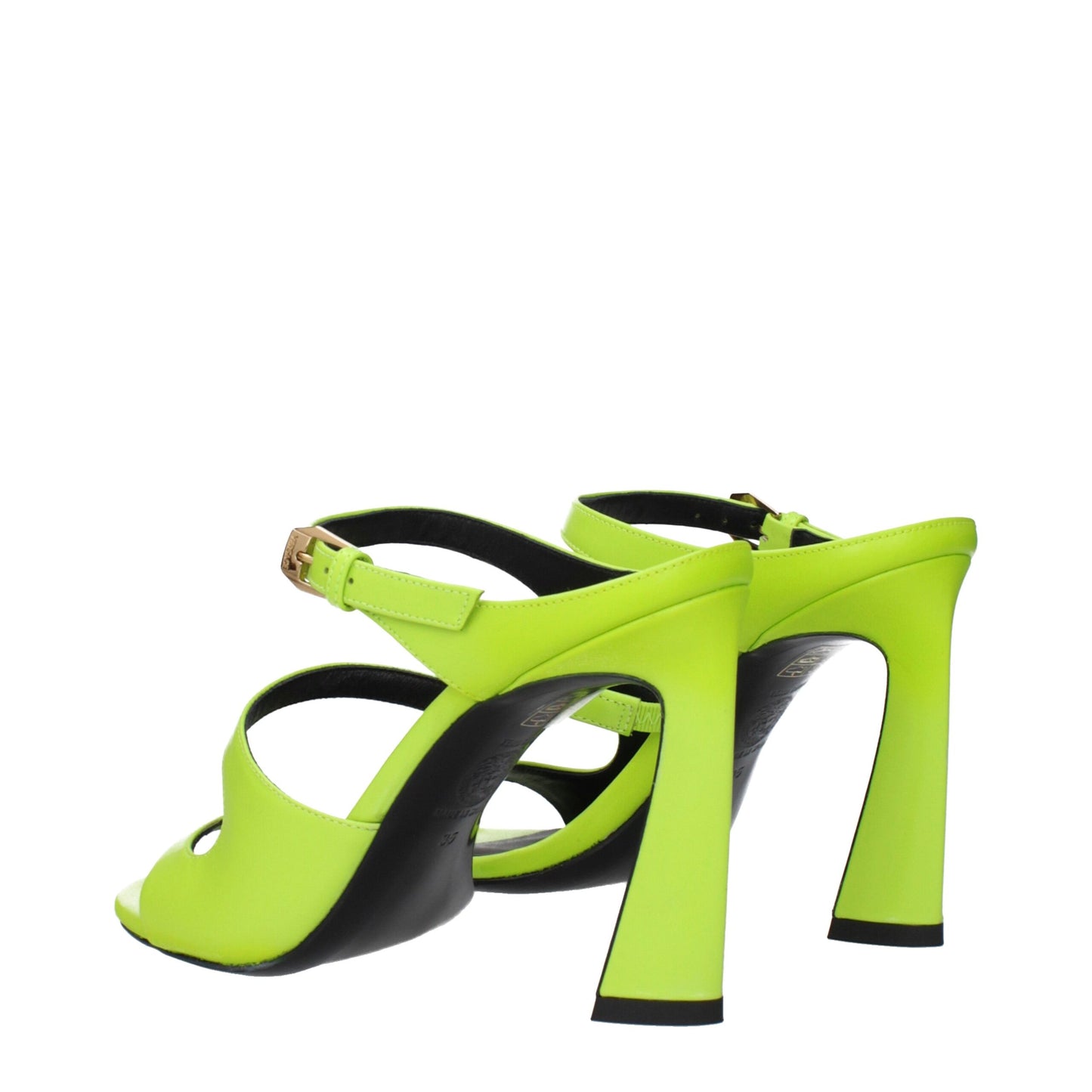 Versace Sandalen aus grünem Leder mit Stilettoabsatz