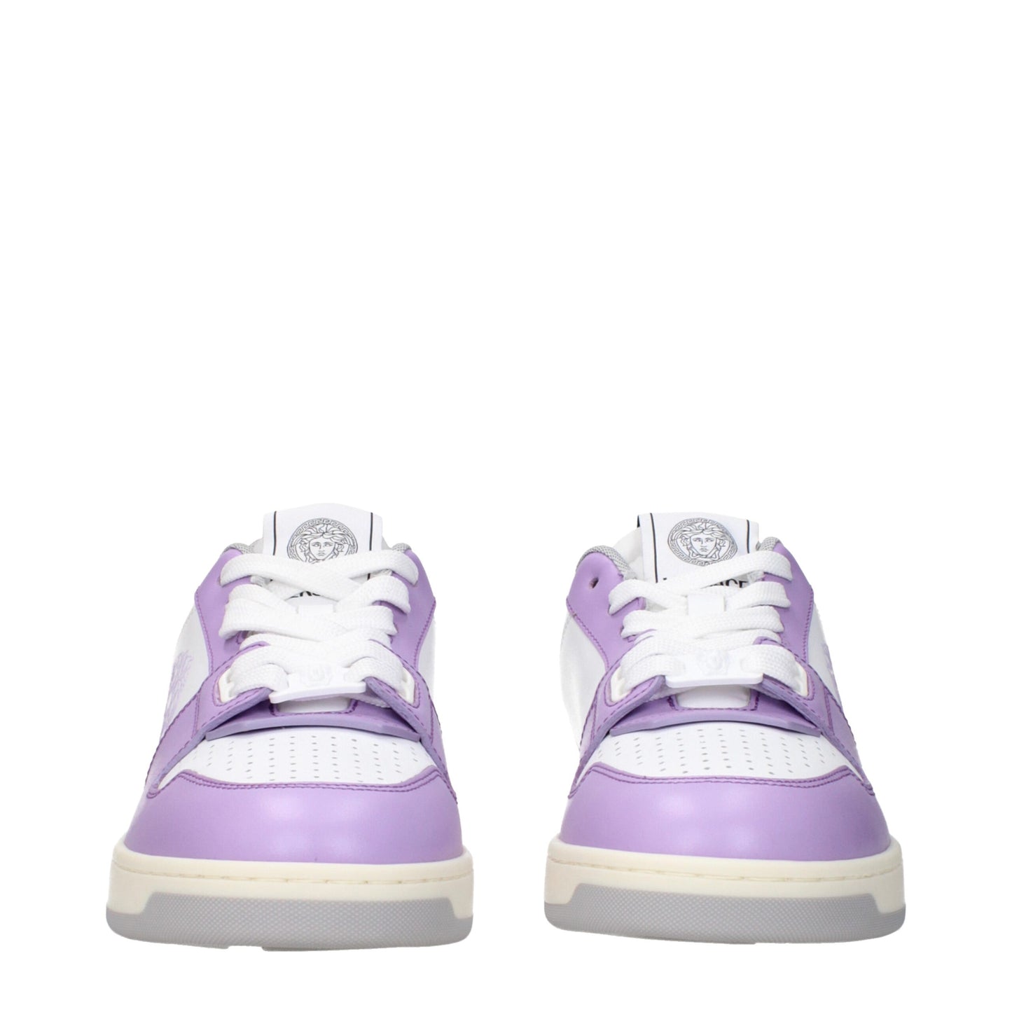 Versace Weiße niedrige Lederschuhe