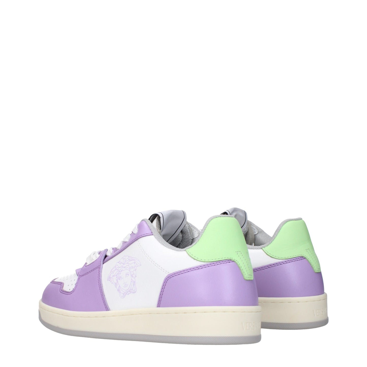 Versace Weiße niedrige Lederschuhe