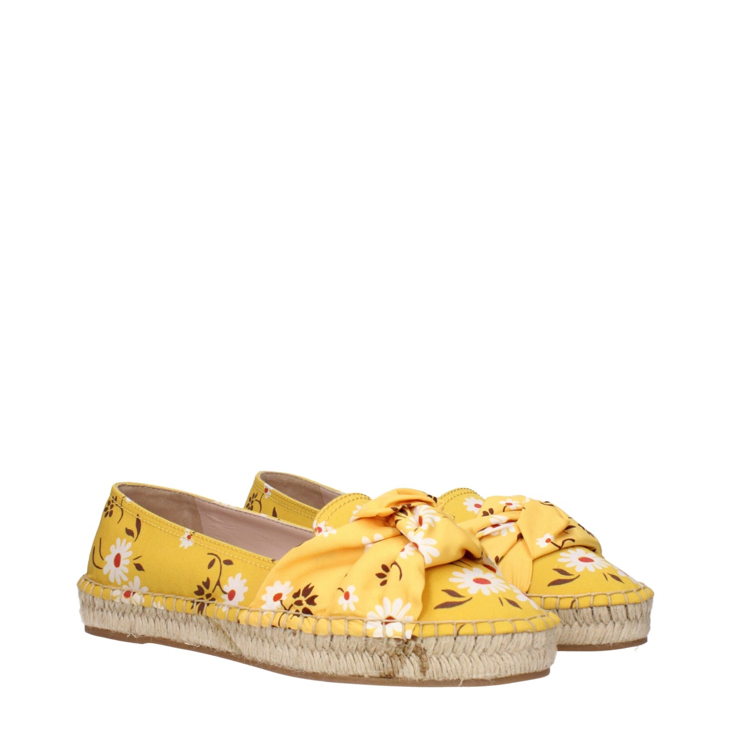 Espadrilles en tissu jaune Miu Miu