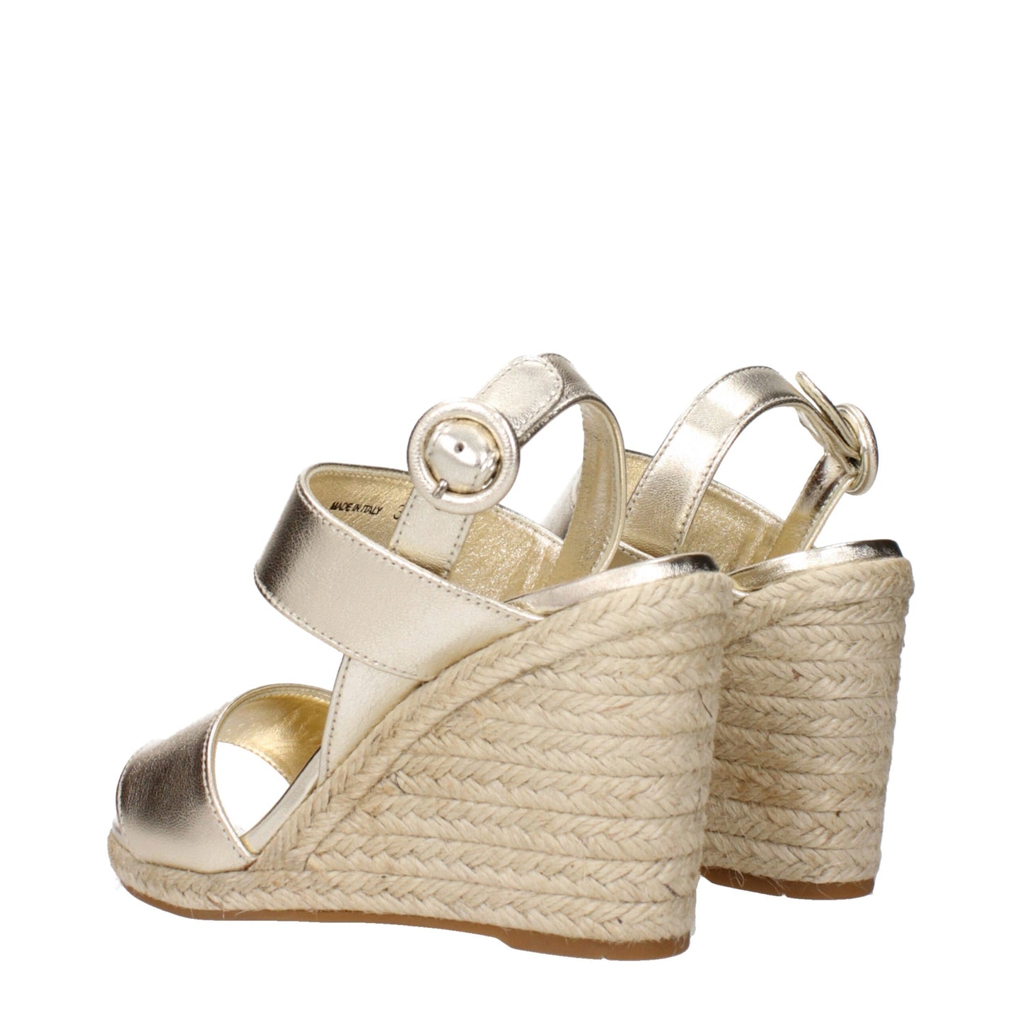 Prada – Keilsandalen aus goldenem Leder