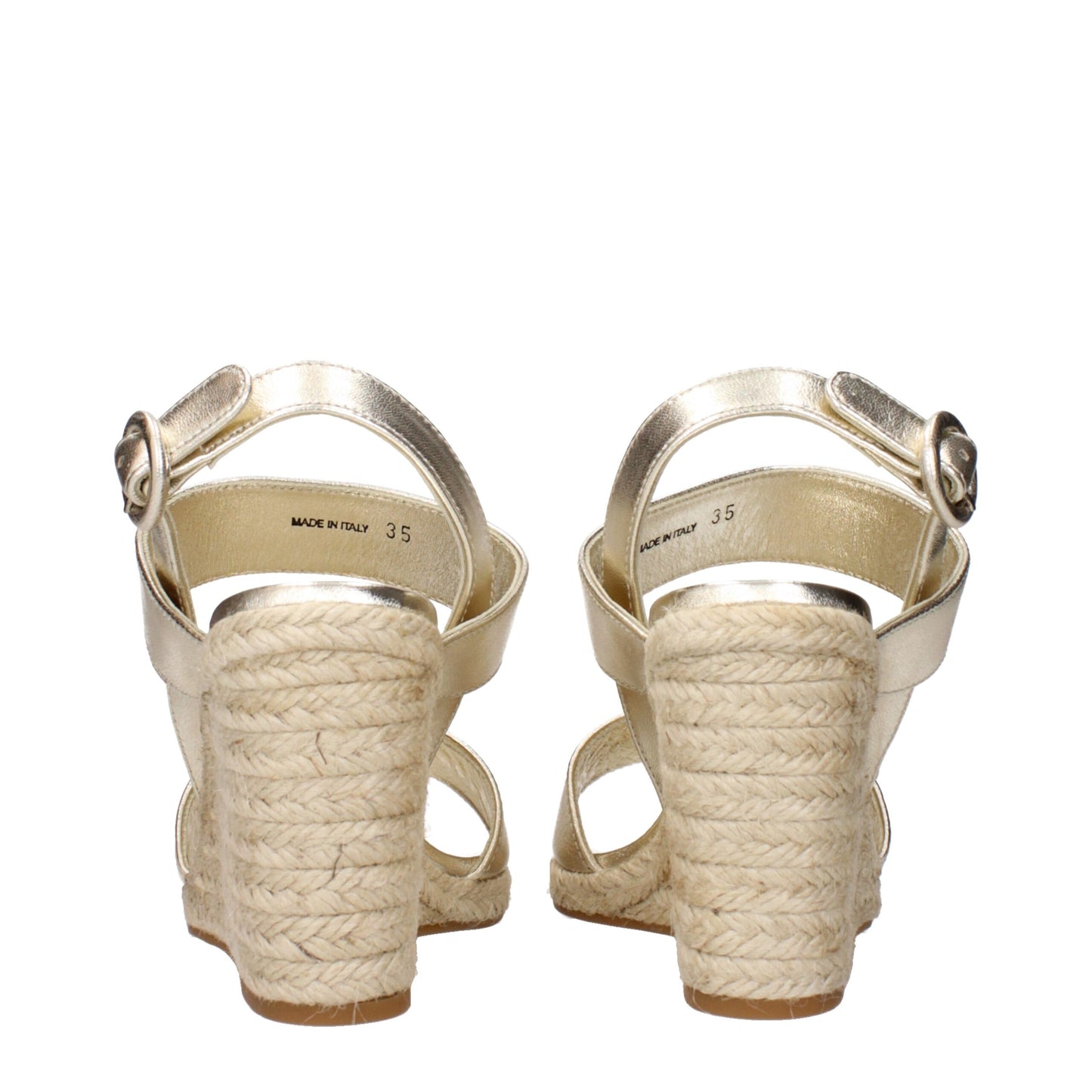 Prada – Keilsandalen aus goldenem Leder