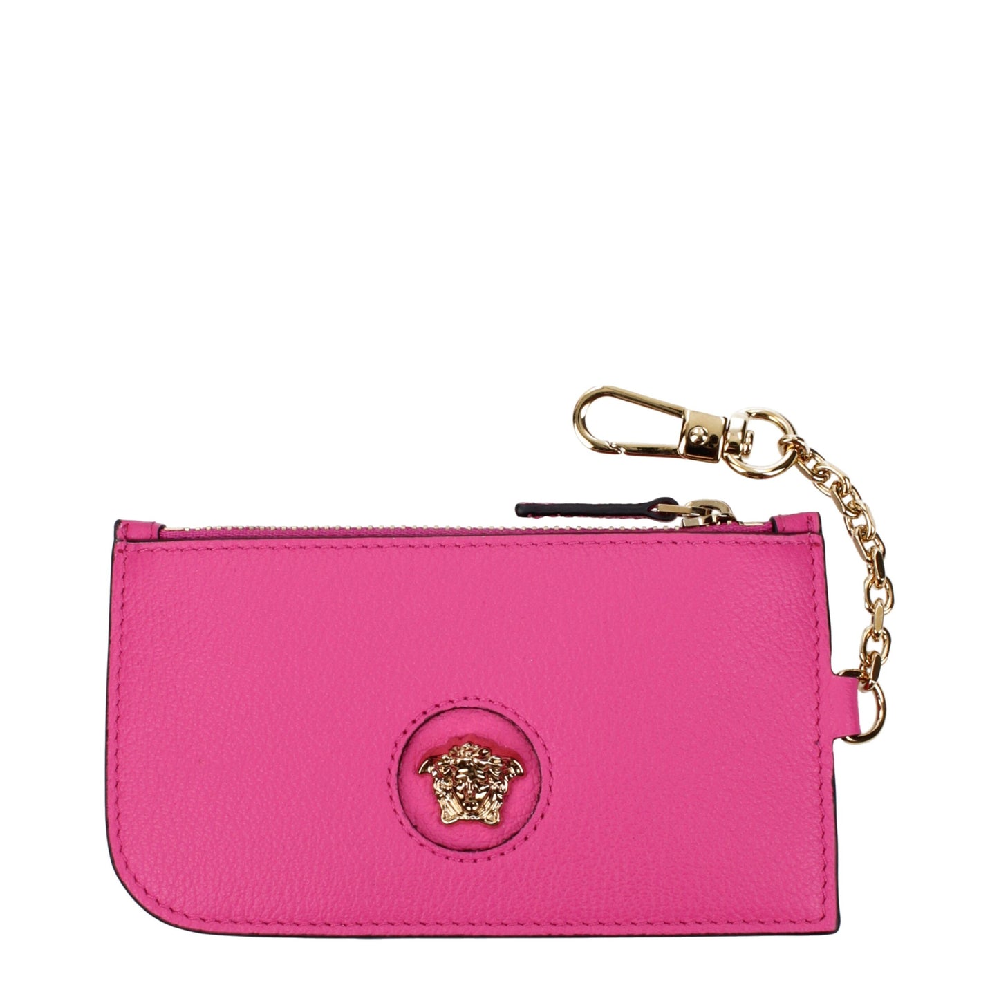 Portefeuilles en cuir rose Versace