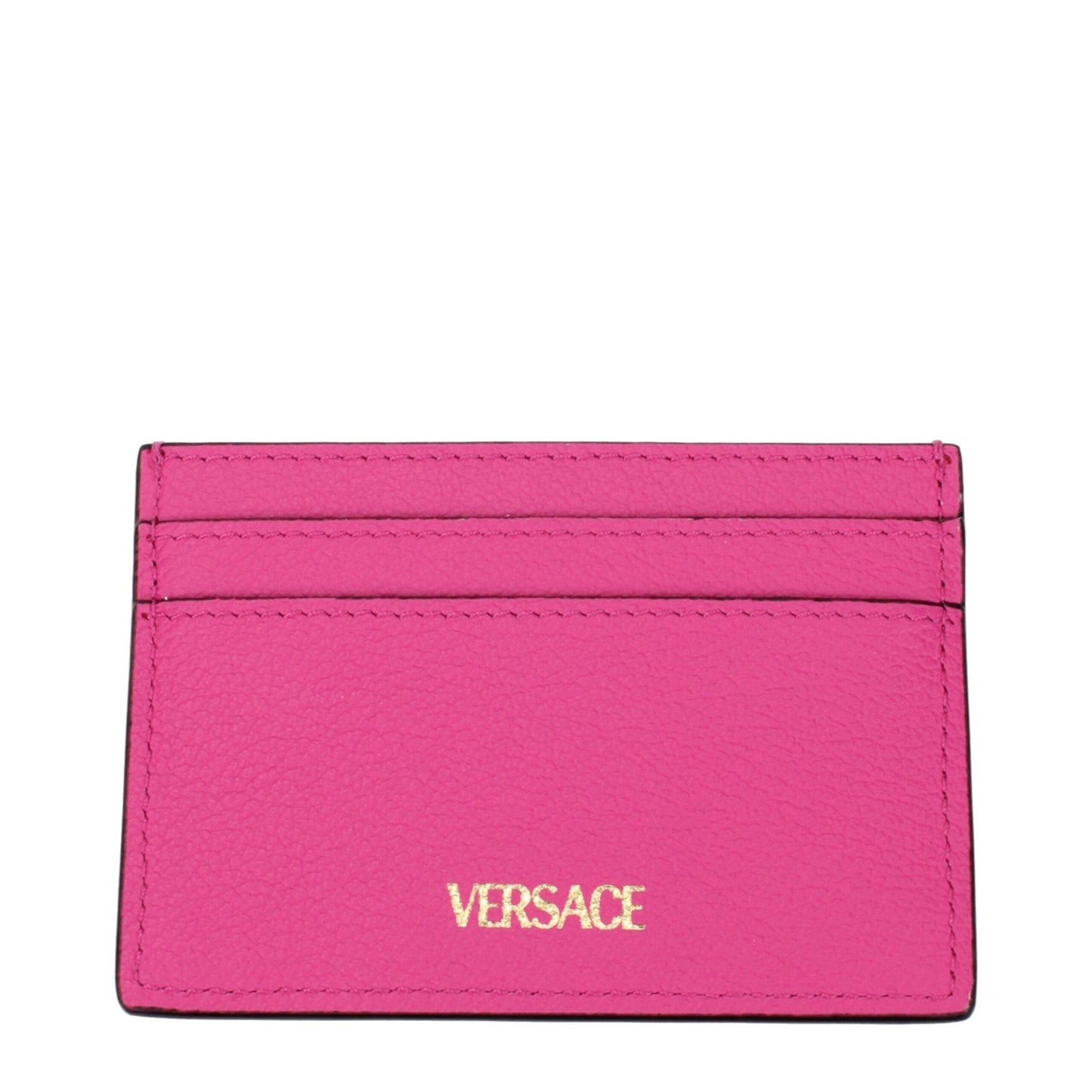 Porte-cartes en cuir rose Versace