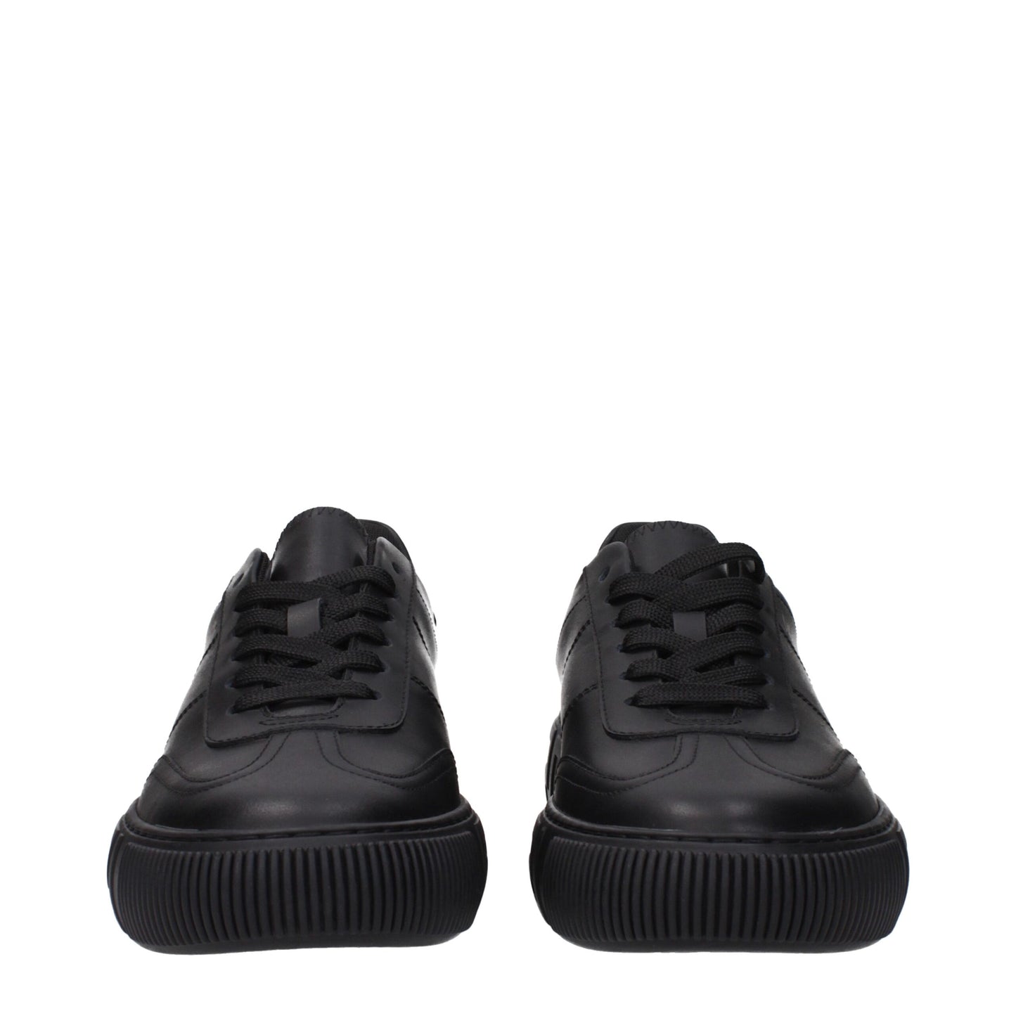 Versace Schwarze Leder-Low-Tops