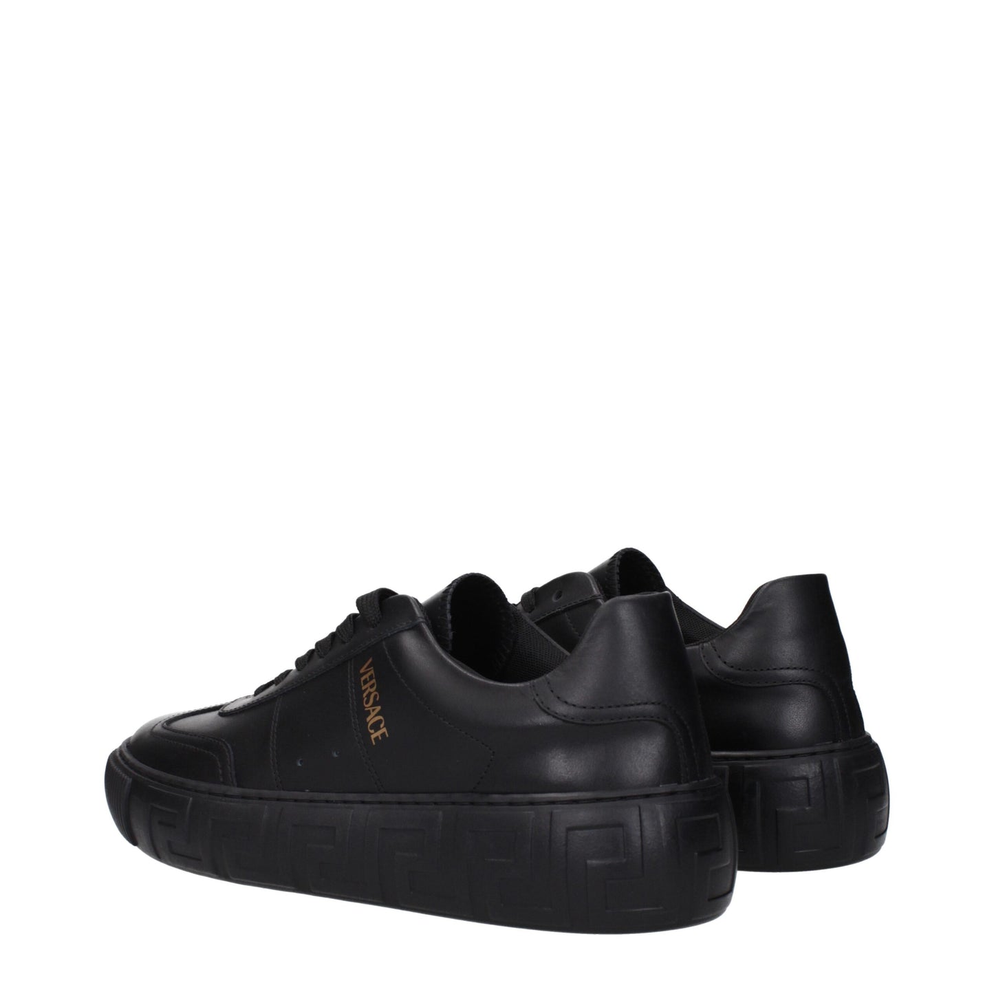 Versace Schwarze Leder-Low-Tops