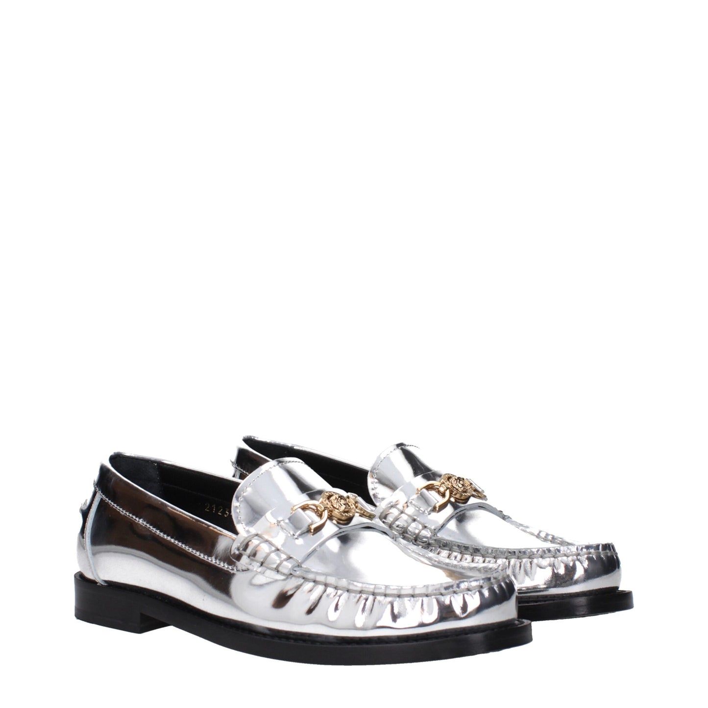 Versace – Slipper aus grauem Leder