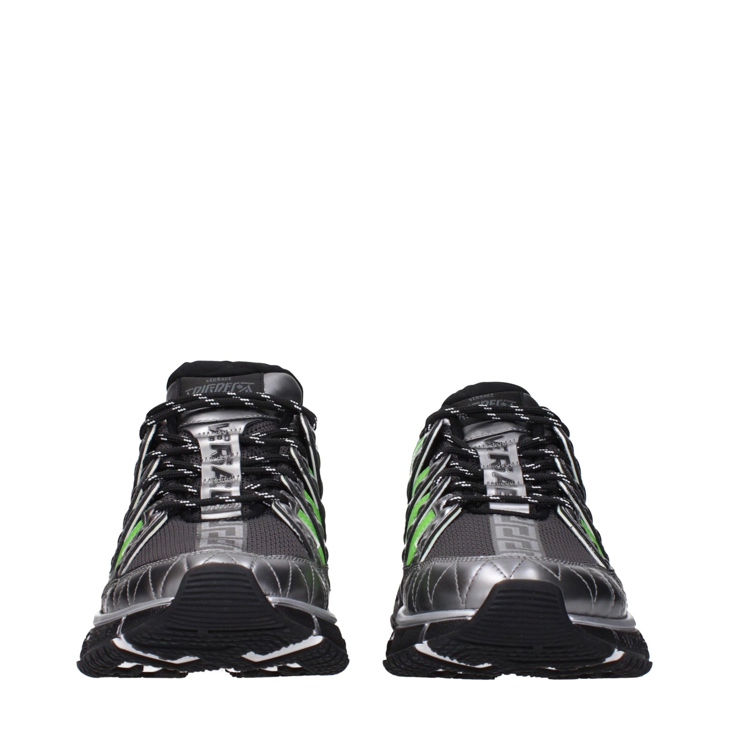 Sportliche Sneakers aus grauem Stoff von Versace