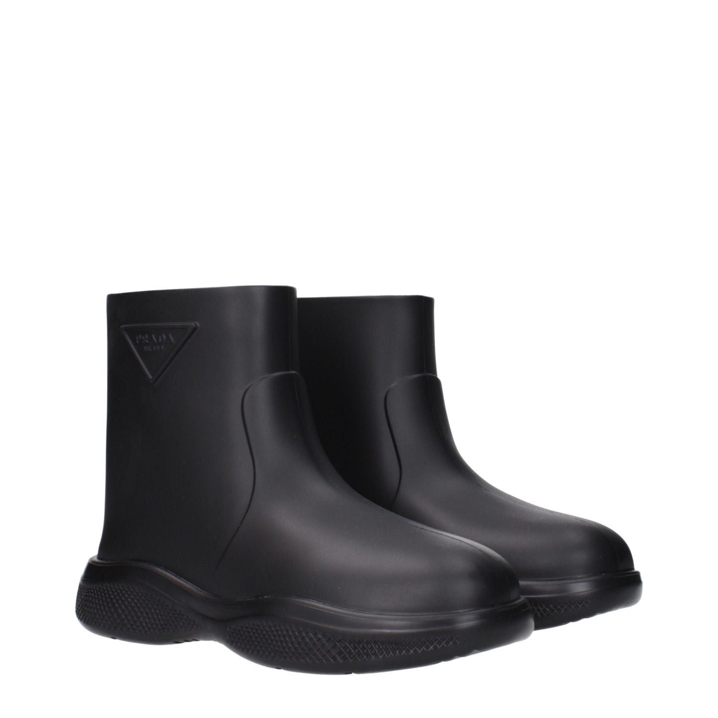 Prada Schwarze Baumwollstiefeletten