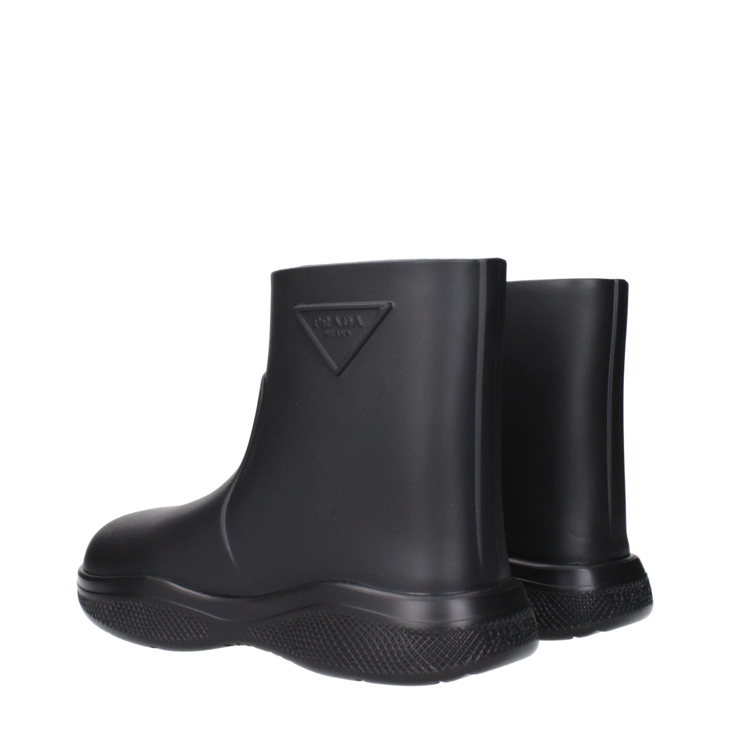 Prada Schwarze Baumwollstiefeletten