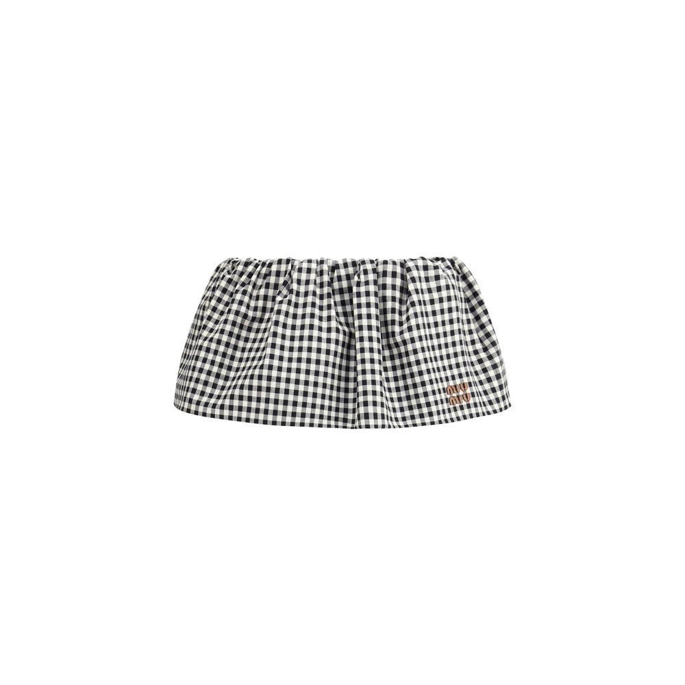 Mini-jupe à motif Vichy Miu Miu