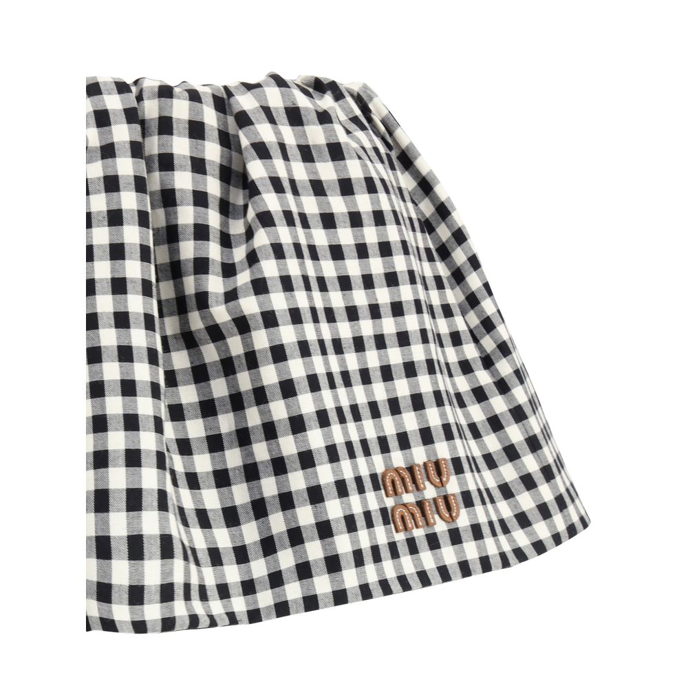 Mini-jupe à motif Vichy Miu Miu