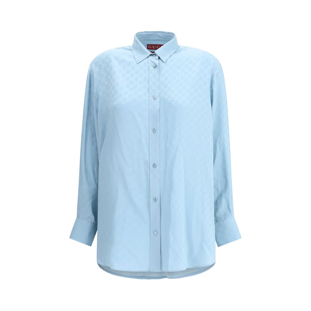 Seidenhemd mit Gucci-GG-Supreme-Print