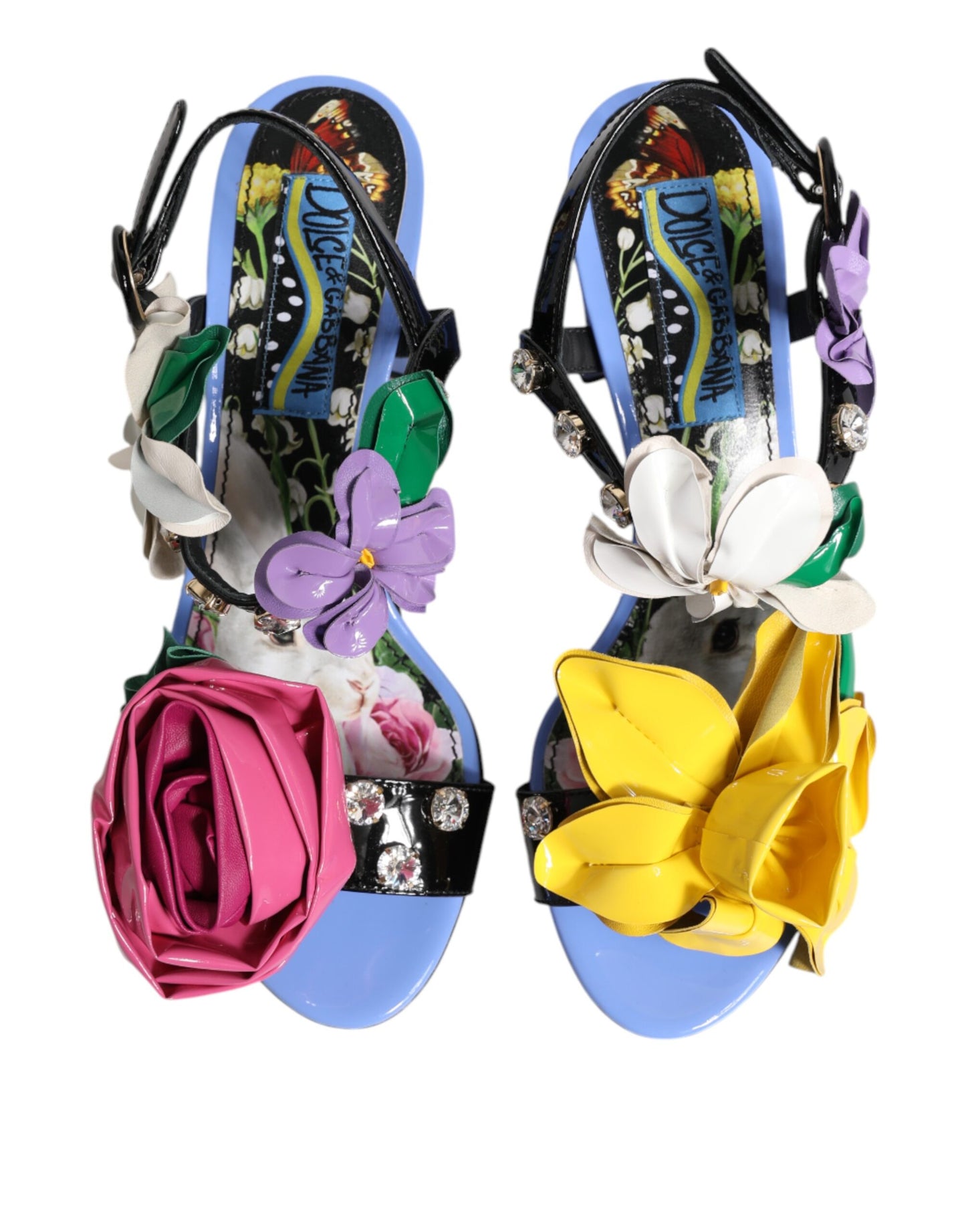Sandales Dolce & Gabbana KEIRA à cristaux floraux multicolores