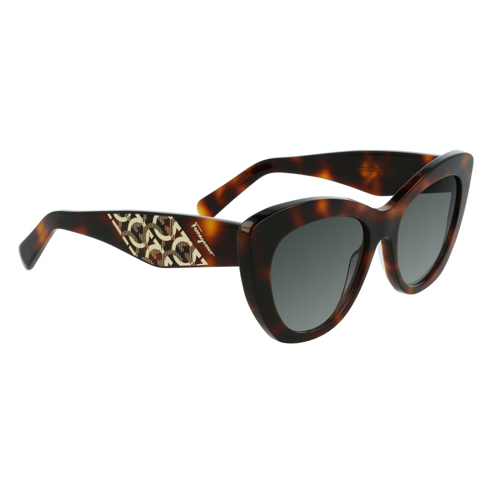 Lunettes de soleil en acétate marron Salvatore Ferragamo