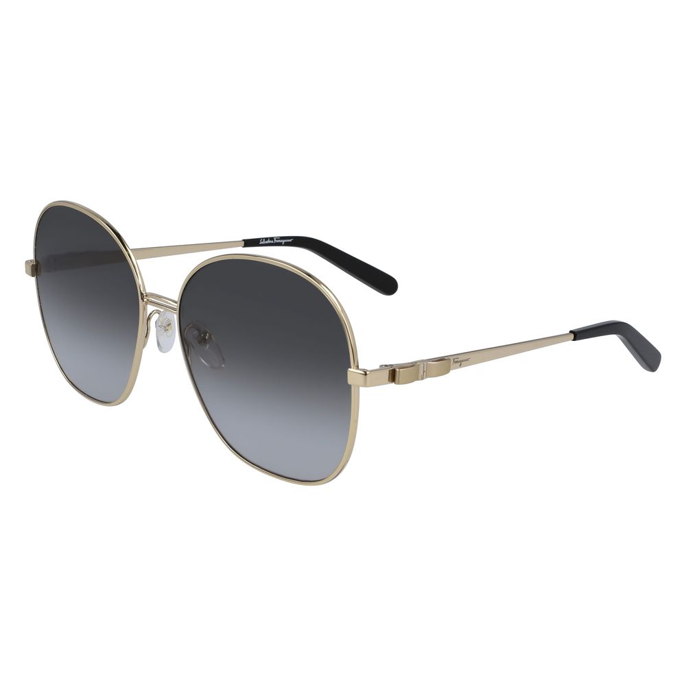 Lunettes de soleil en métal doré Salvatore Ferragamo