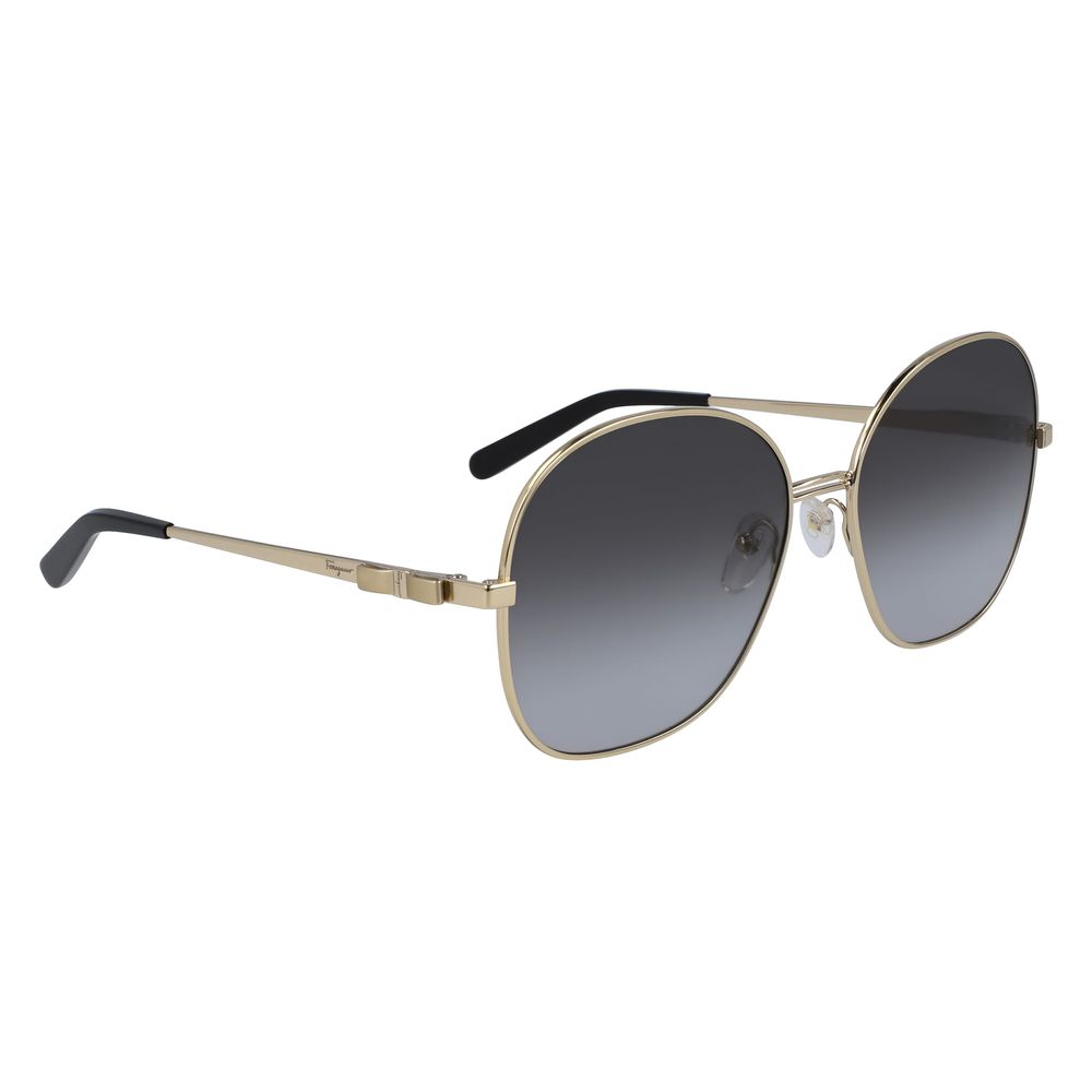 Lunettes de soleil en métal doré Salvatore Ferragamo