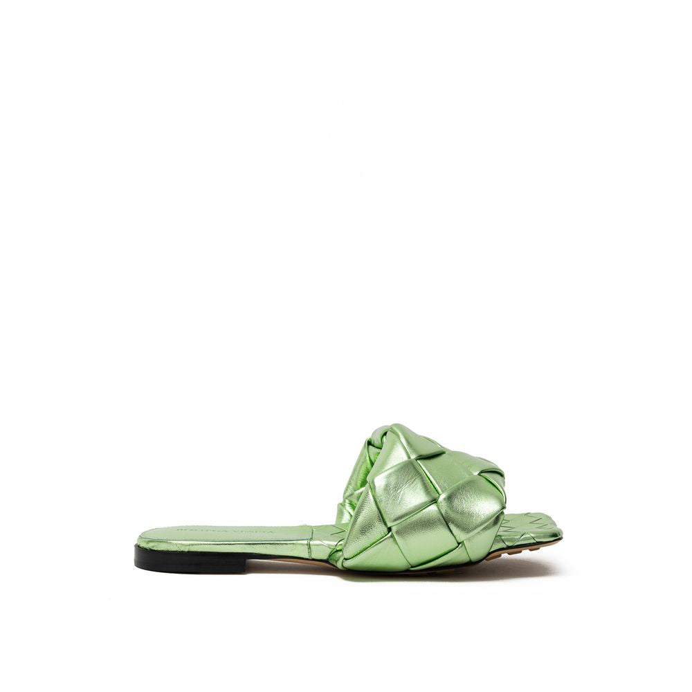 Bottega Veneta Grüner Lederslipper