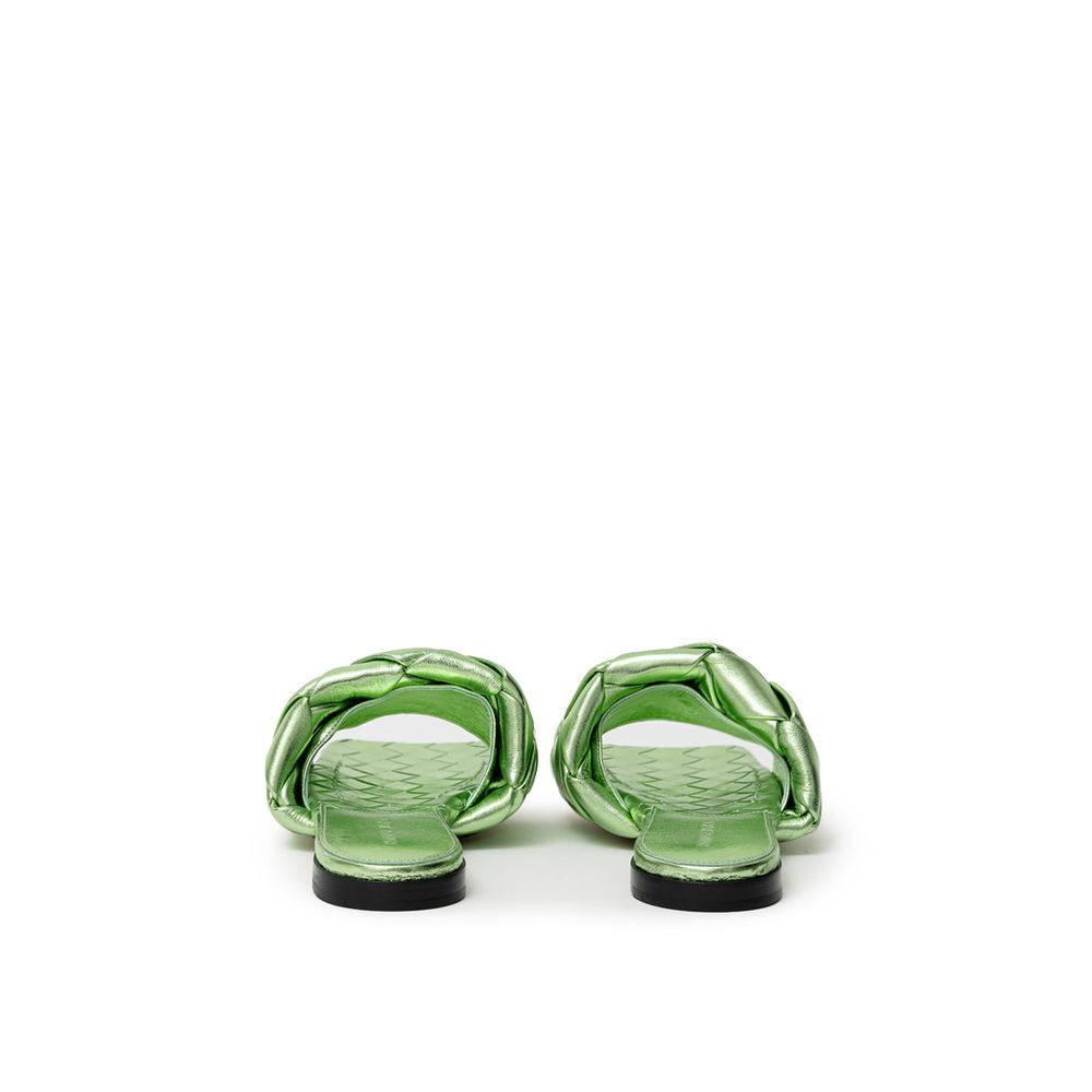 Bottega Veneta Grüner Lederslipper