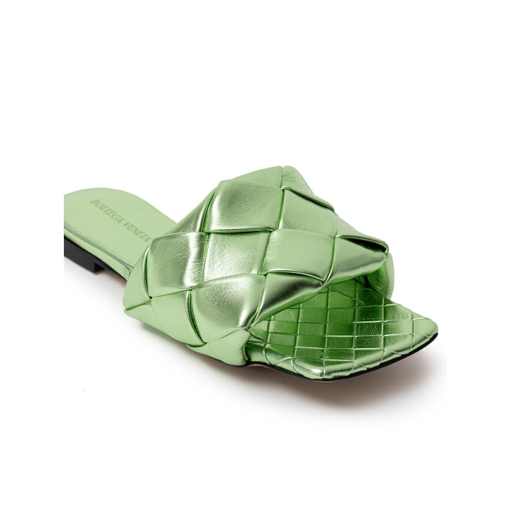 Bottega Veneta Grüner Lederslipper