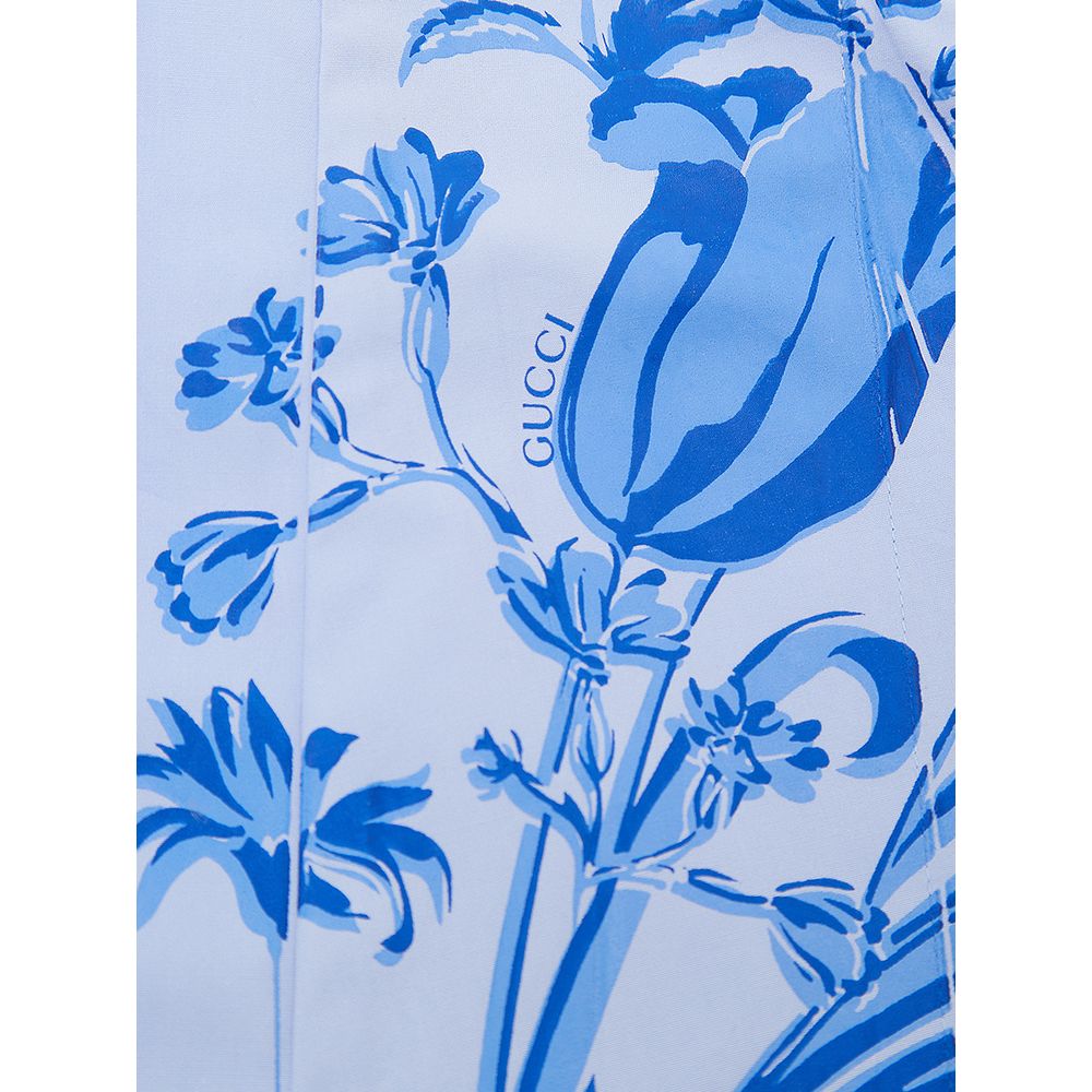 Blaues Baumwollhemd von Gucci