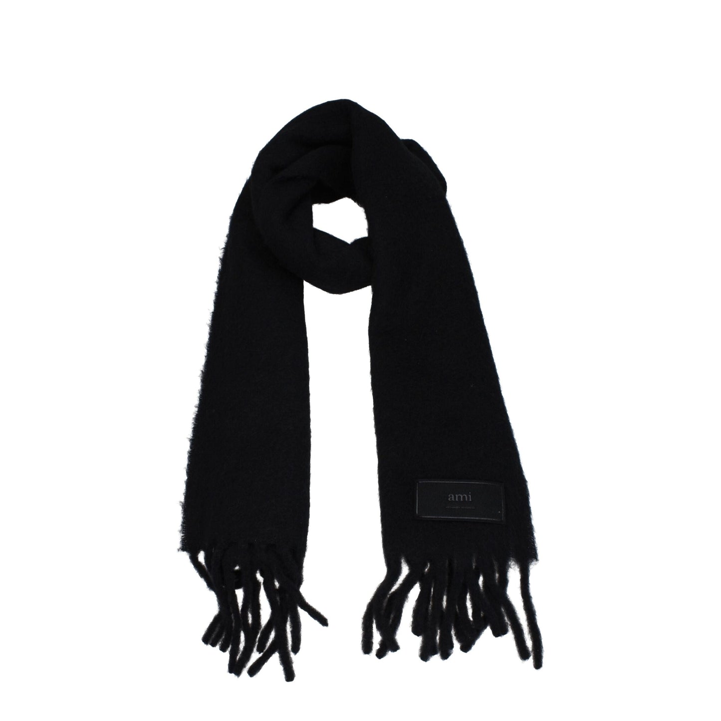 Ami Paris Schwarze Lederschals