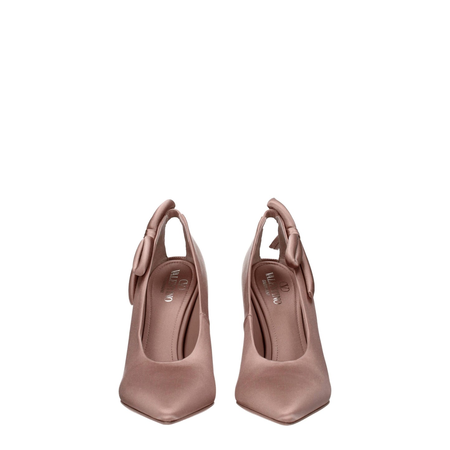 Valentino Garavani – Pumps aus rosa Satin mit hohem Absatz