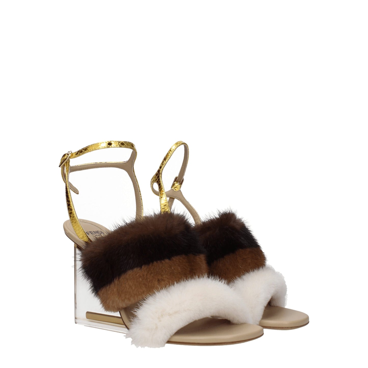 Fendi – Strap-On-Sandalen aus braunem Nerz