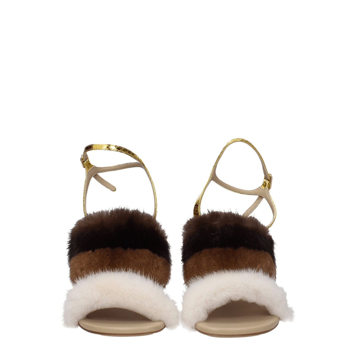 Fendi – Strap-On-Sandalen aus braunem Nerz