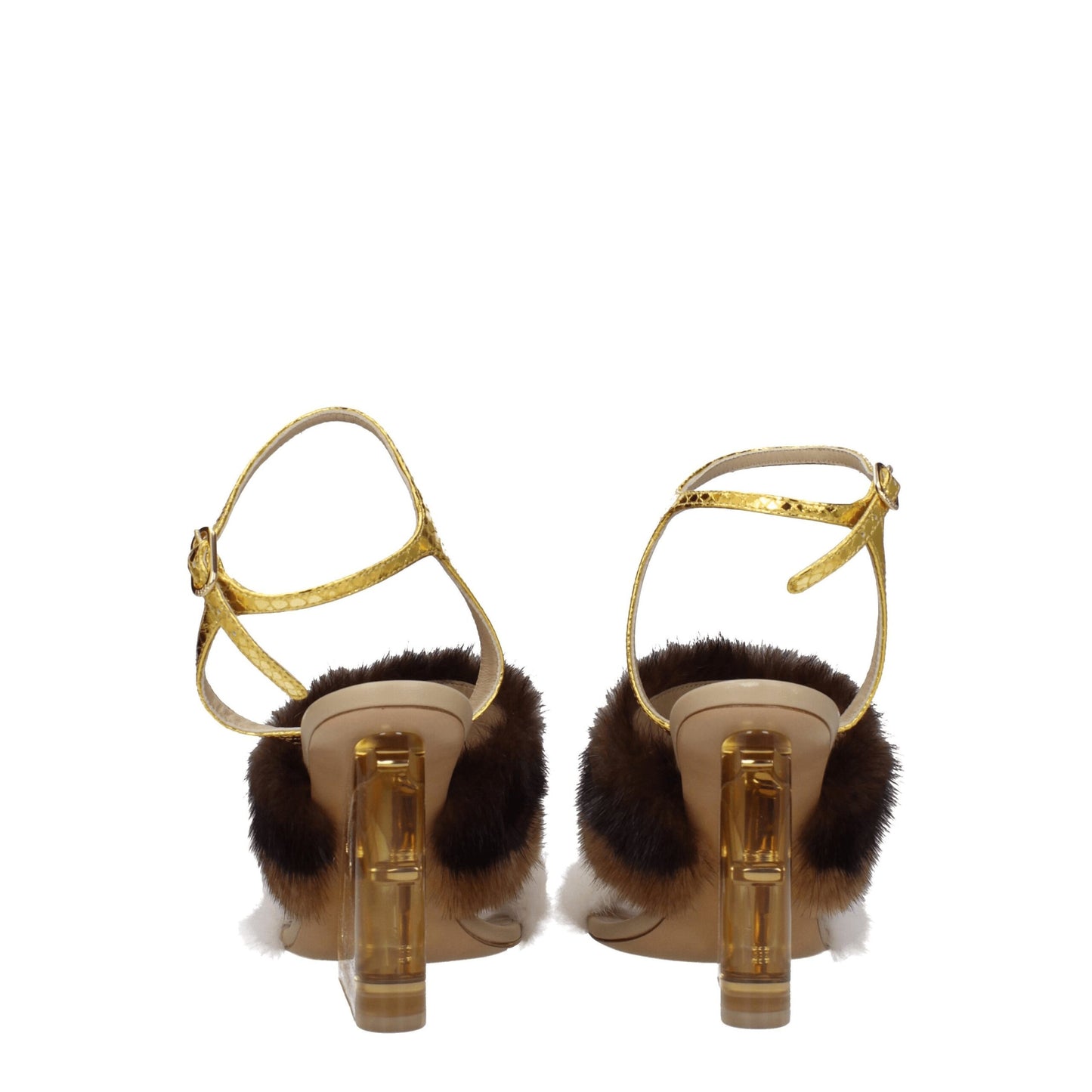 Fendi – Strap-On-Sandalen aus braunem Nerz
