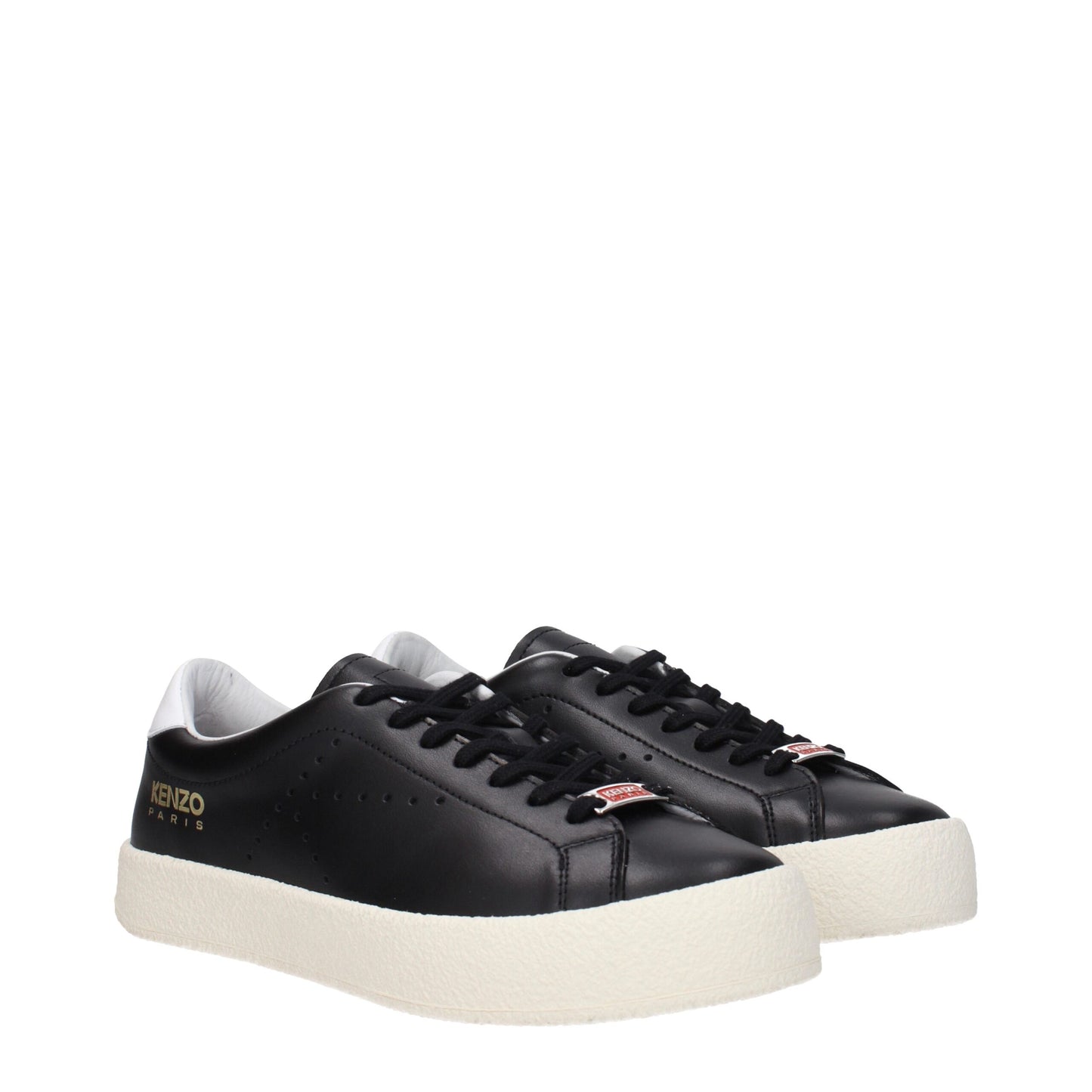 Kenzo Schwarze Leder Low-Tops