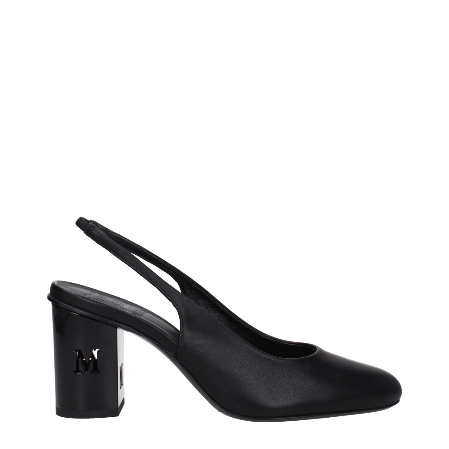 Max Mara – Schwarze Pumps aus Leder mit hohem Absatz